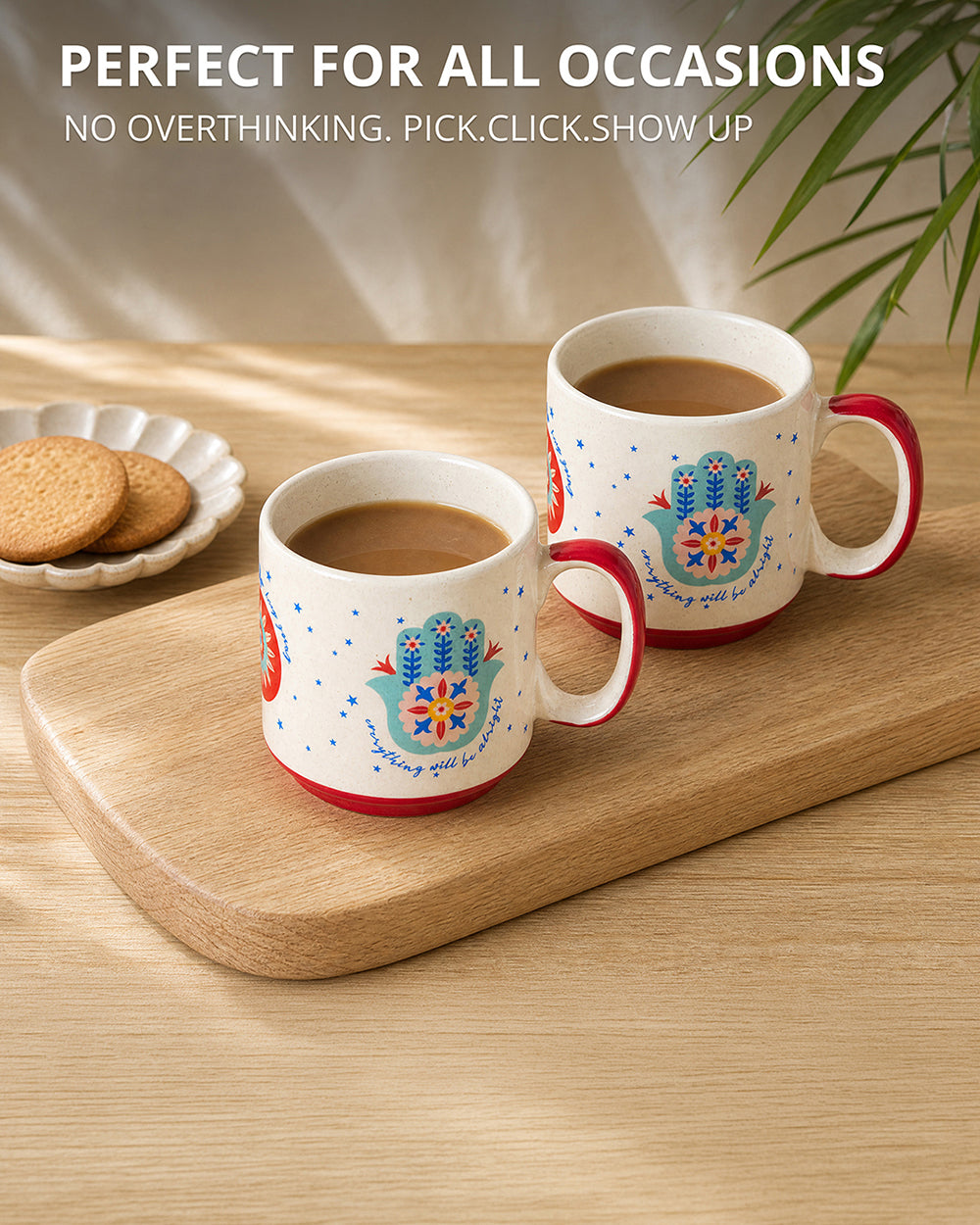 Hamsa Mugs Duo , Gift Set of 2 | Comes in a Gift Box