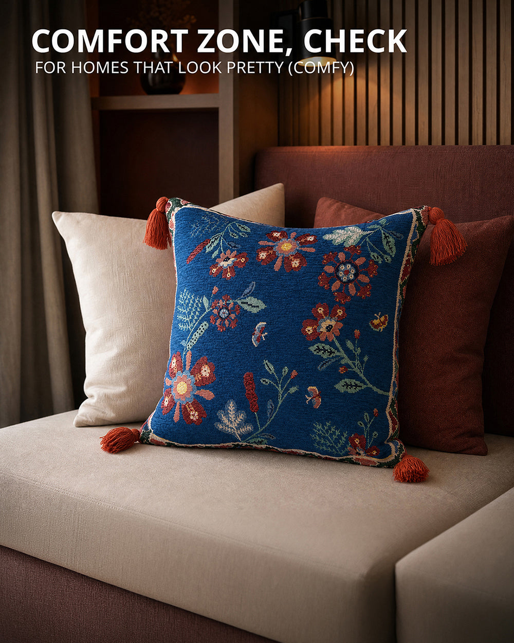 Blooming Woods Jacquard Cushion Cover | Forest Folklore