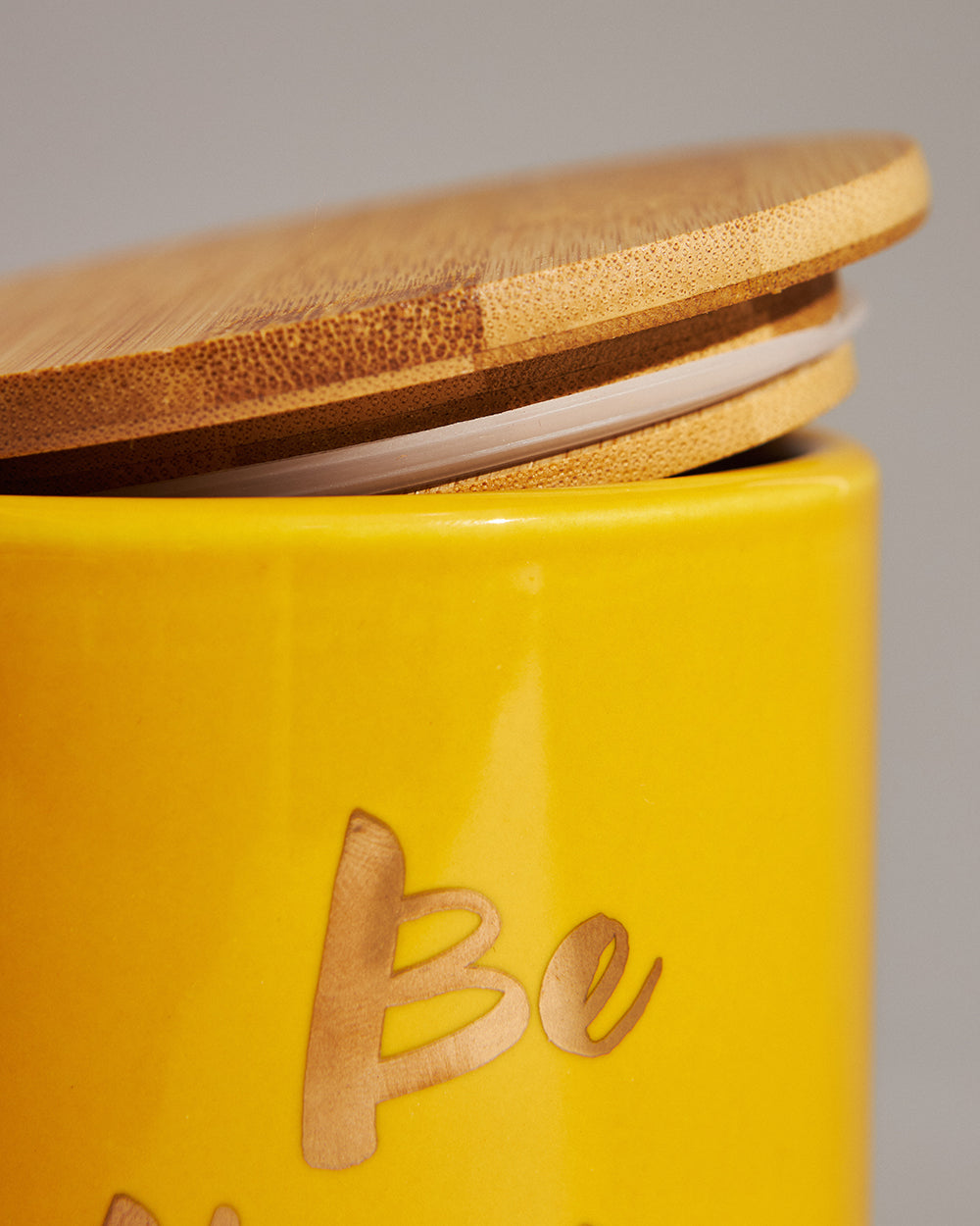 Good Vibes Ceramic Jar - Yellow