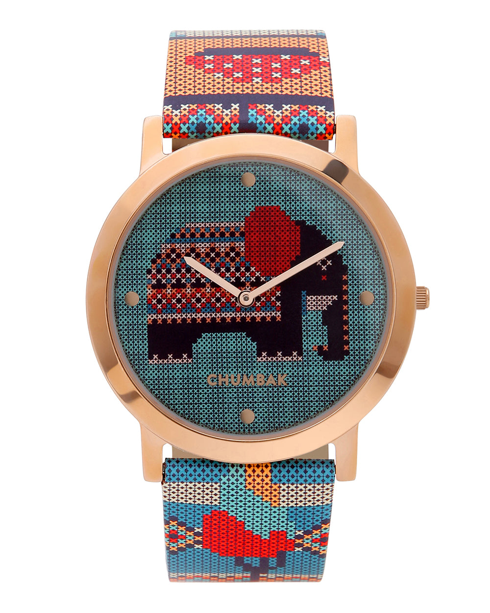 TEAL by Chumbak Tribal Elephant Aztec Watch