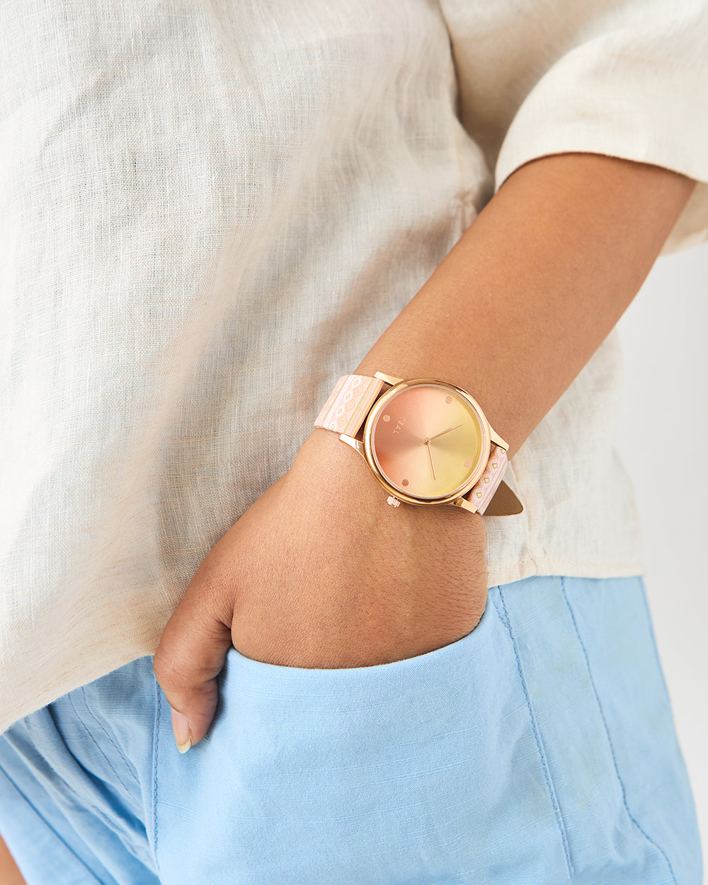 TEAL by Chumbak Sunshine State Ombre Watch Pink