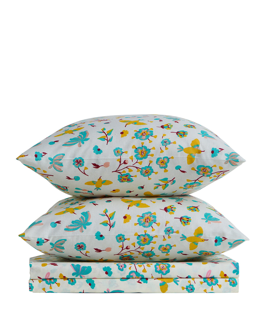 TEAL by Chumbak Arizona Hummingbird Bedsheet - Queen Size, 144TC, Blue