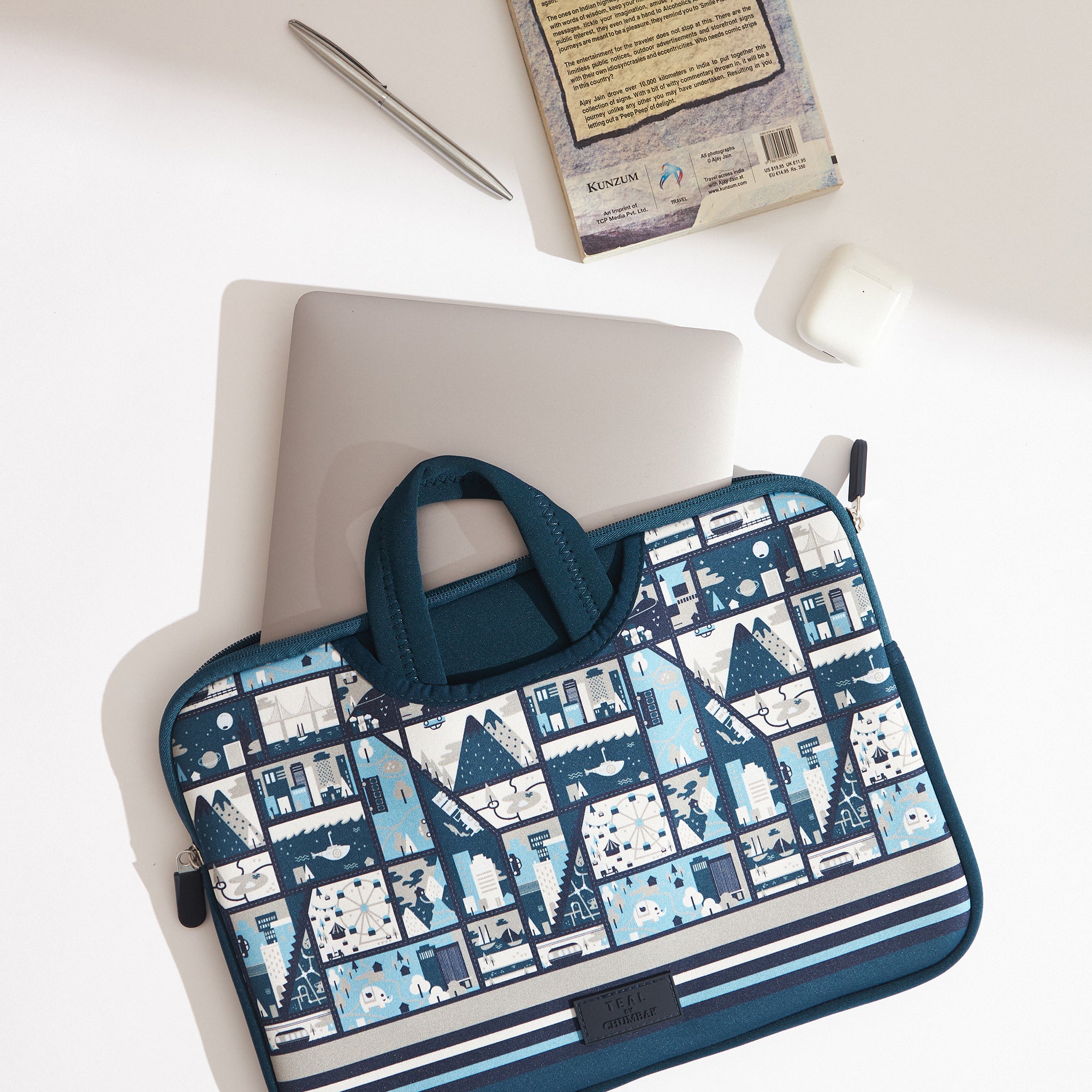 TEAL By Chumbak Amusement Park Laptop Sleeve - 15inch