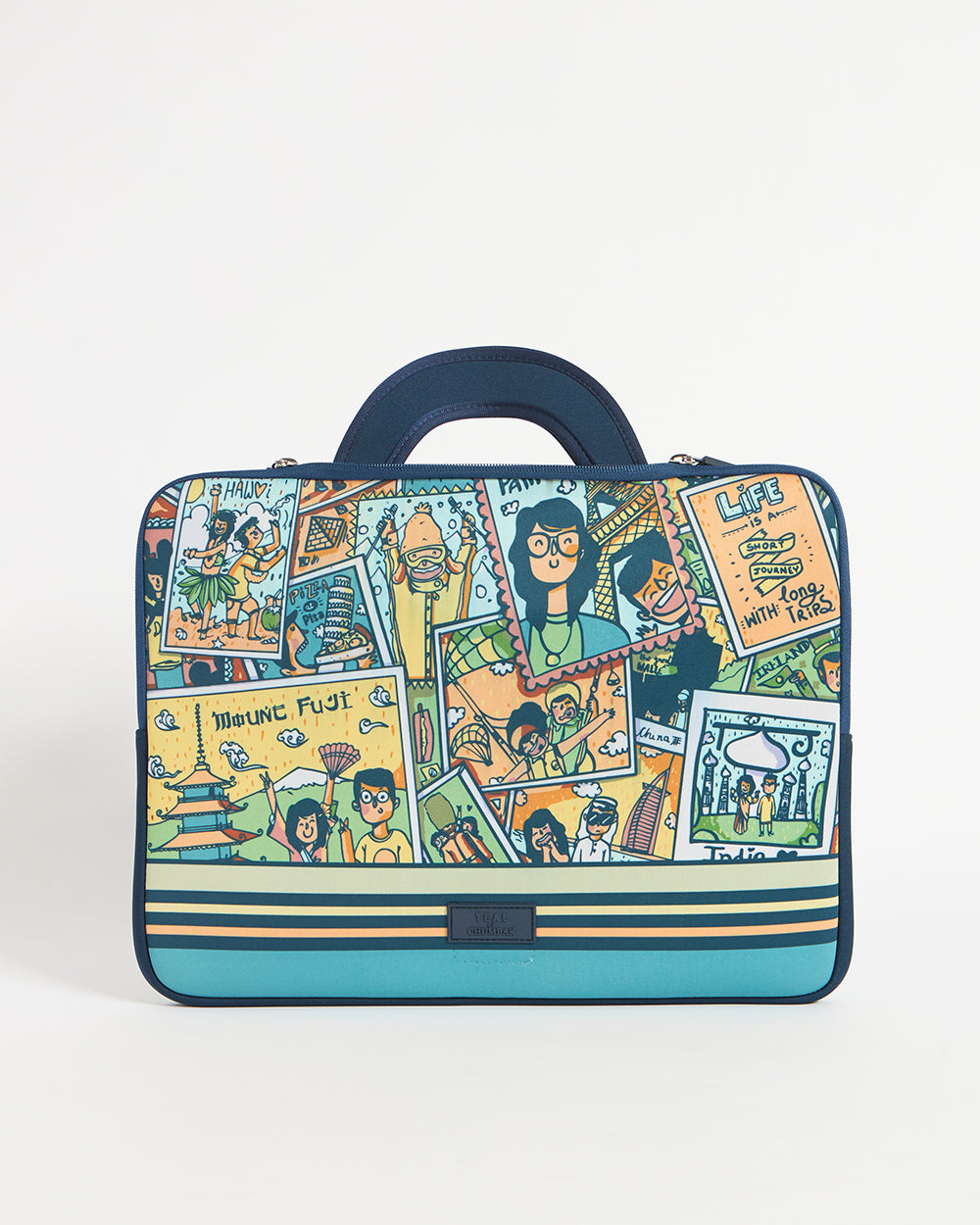 TEAL By Chumbak Around the world Laptop Sleeve - 15inch