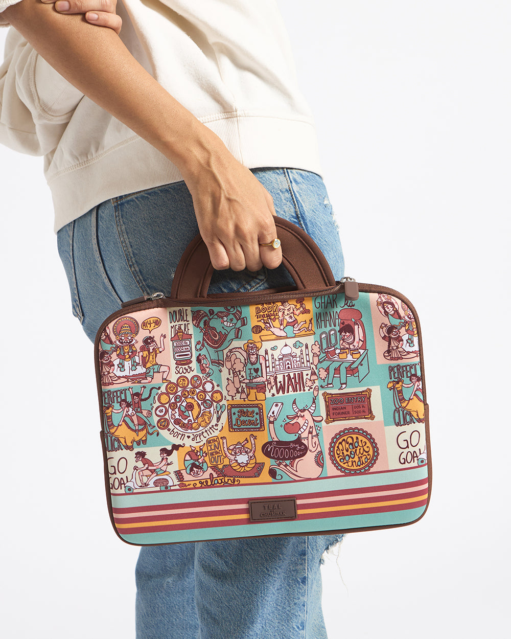 TEAL By Chumbak Indie Pop Laptop Sleeve - 15inch