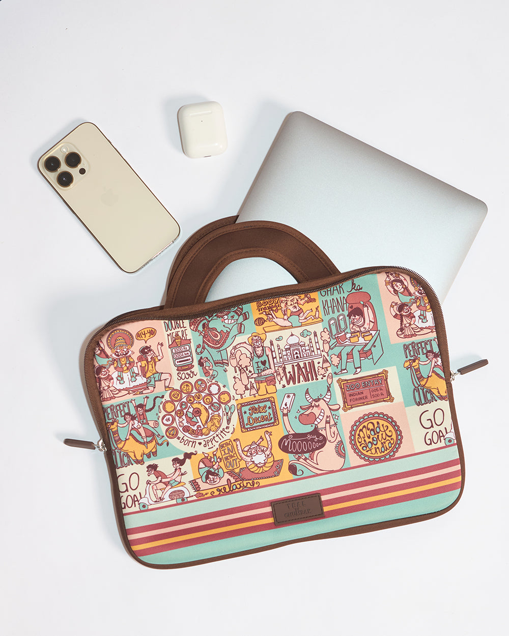 TEAL By Chumbak Indie Pop Laptop Sleeve - 15inch