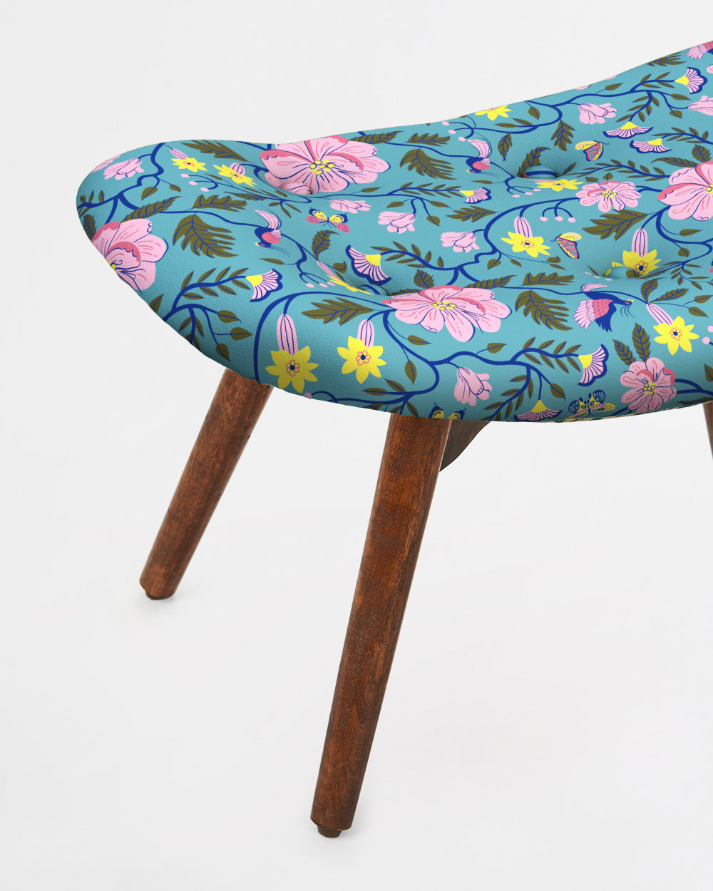 Mid Century Modern Foot Rest - Spring Bloom