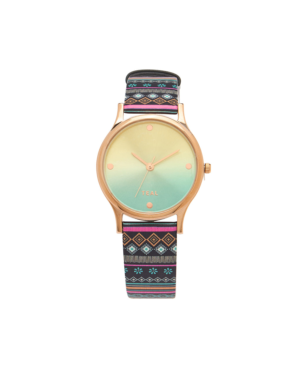 Chumbak Blue Analog Watch Teal By CHUMBAK Blue PU Leather Watch