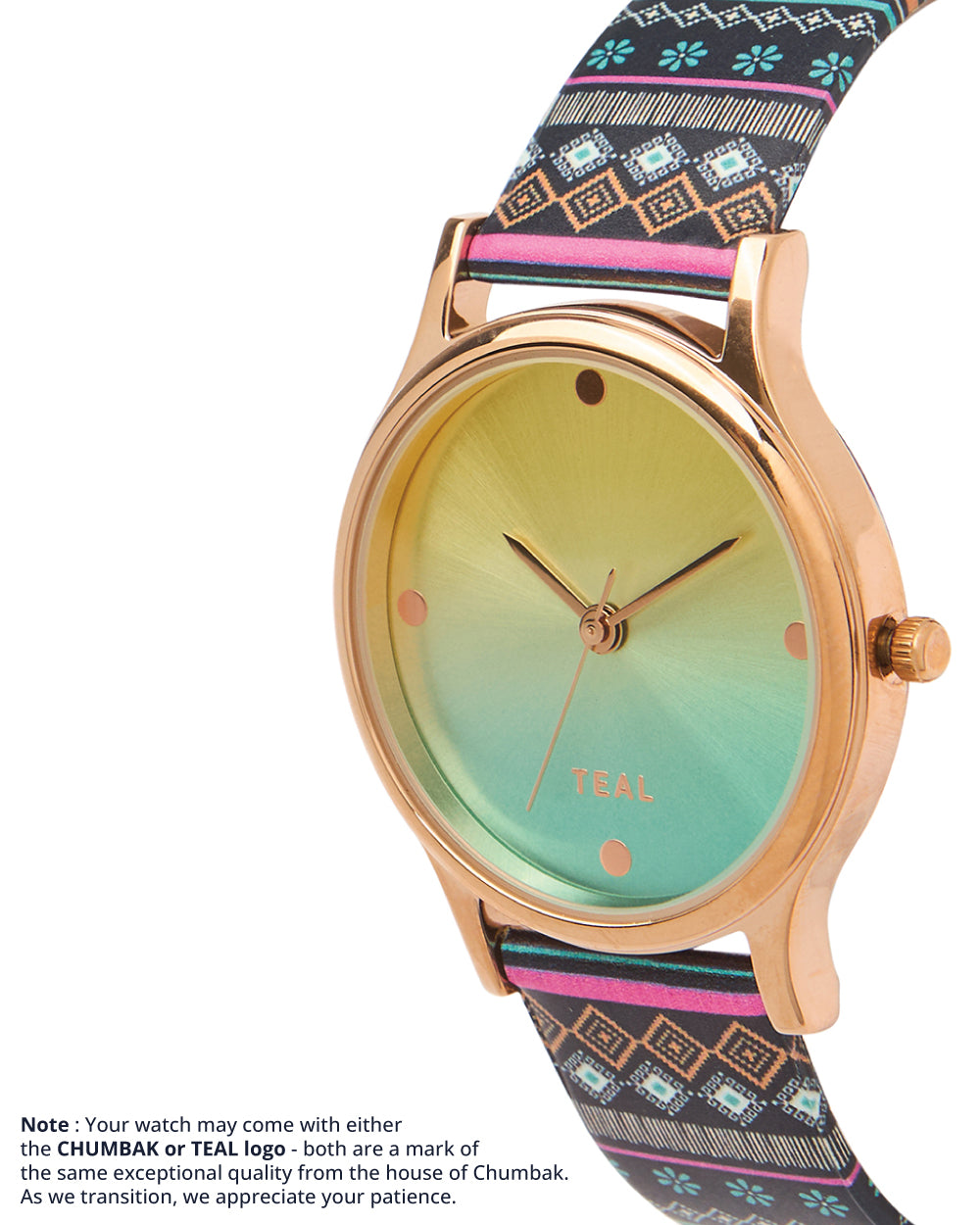 TEAL by Chumbak Ombre Aztec Watch-Black