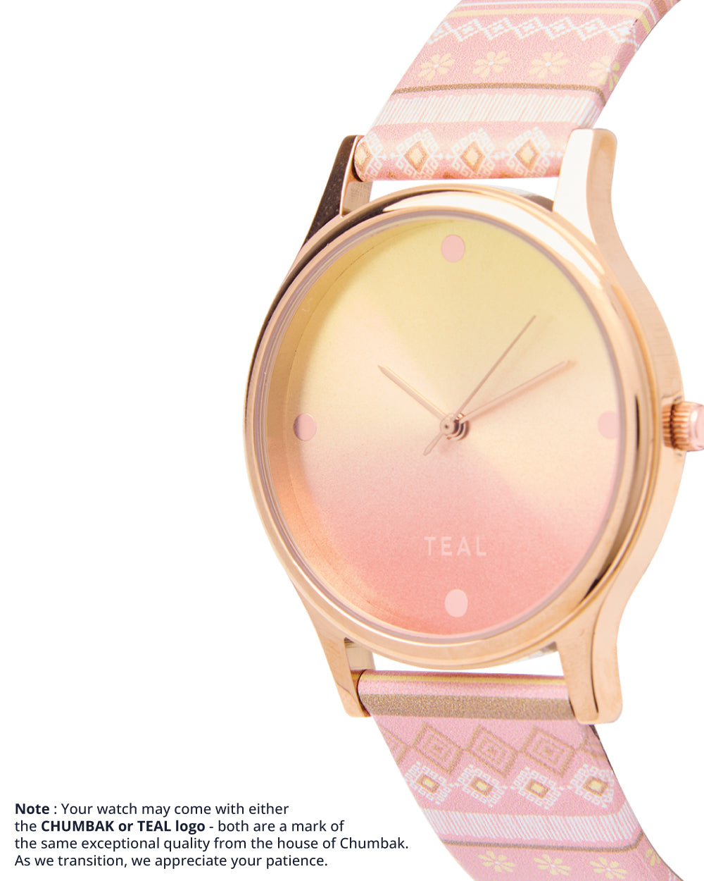 TEAL by Chumbak Ombre Aztec Watch-Peach