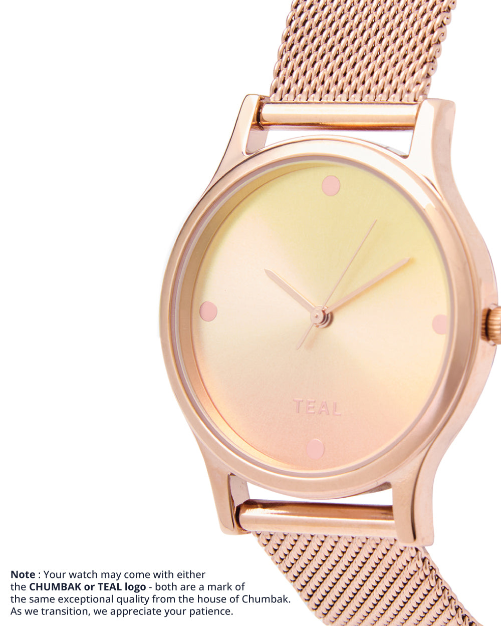 TEAL by Chumbak Sunset Ombre Watch, Metal Mesh Strap