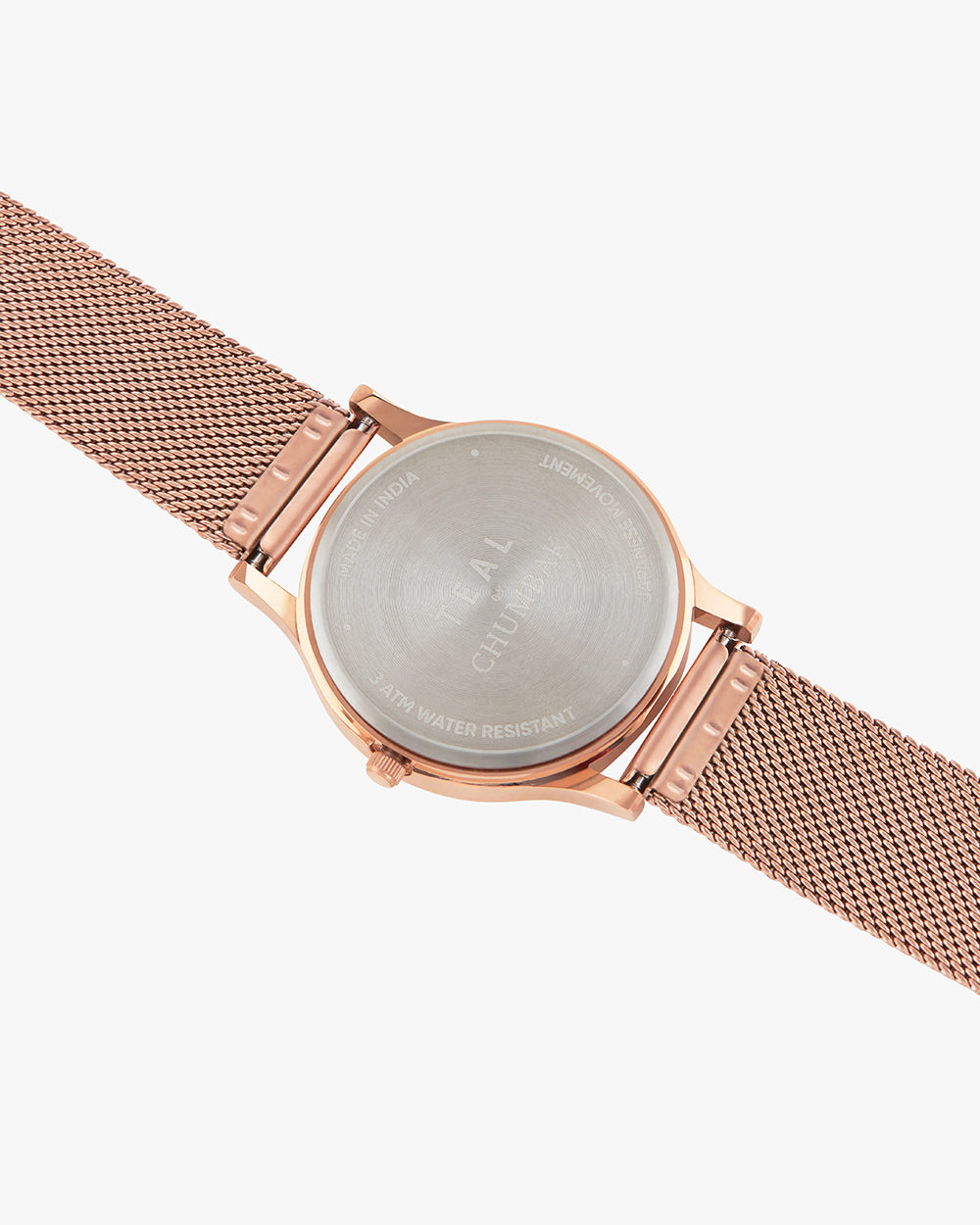 TEAL by Chumbak abstract Peacock Watch, Metal Mesh Strap