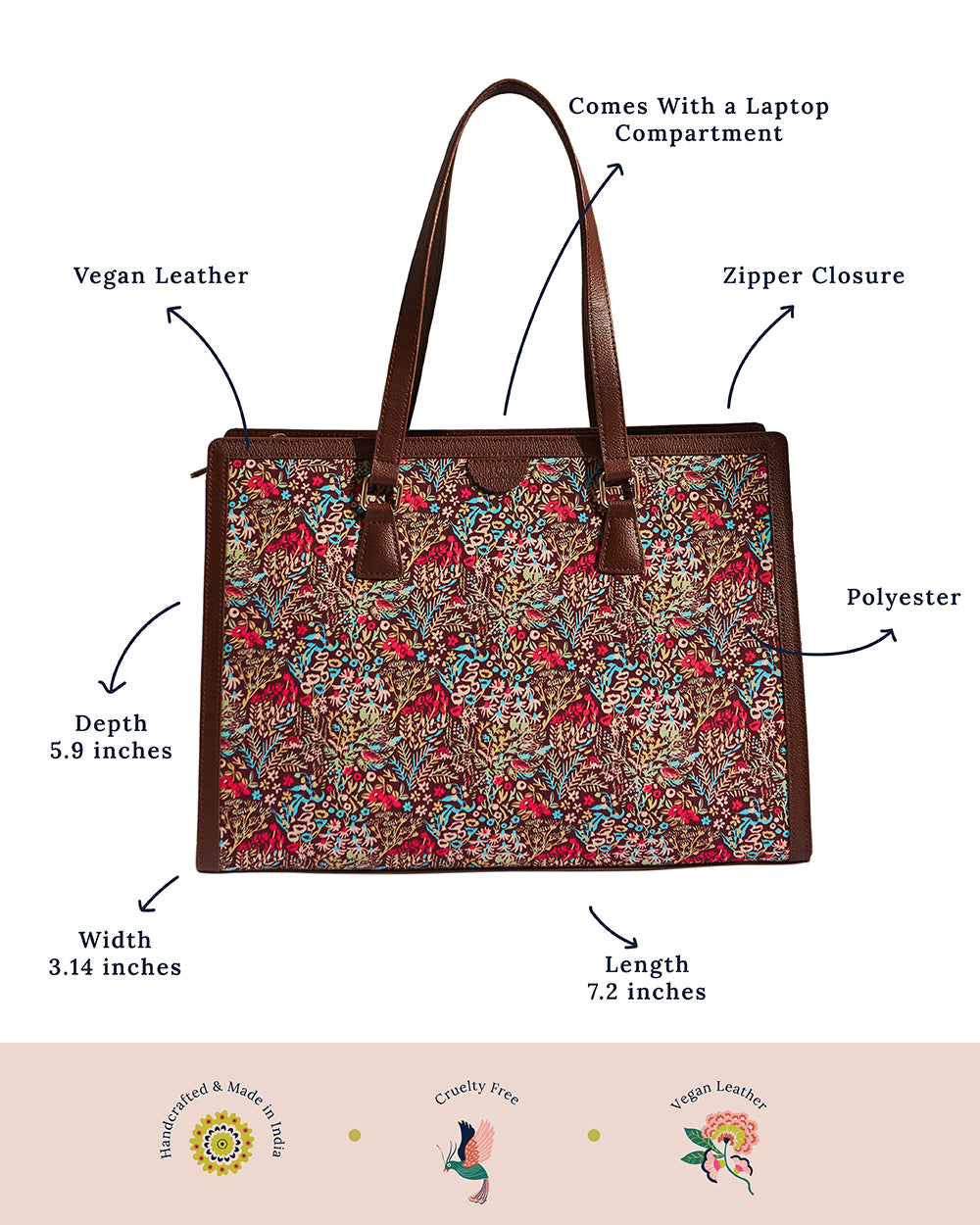 Teal by Chumbak Rainforest Office Tote