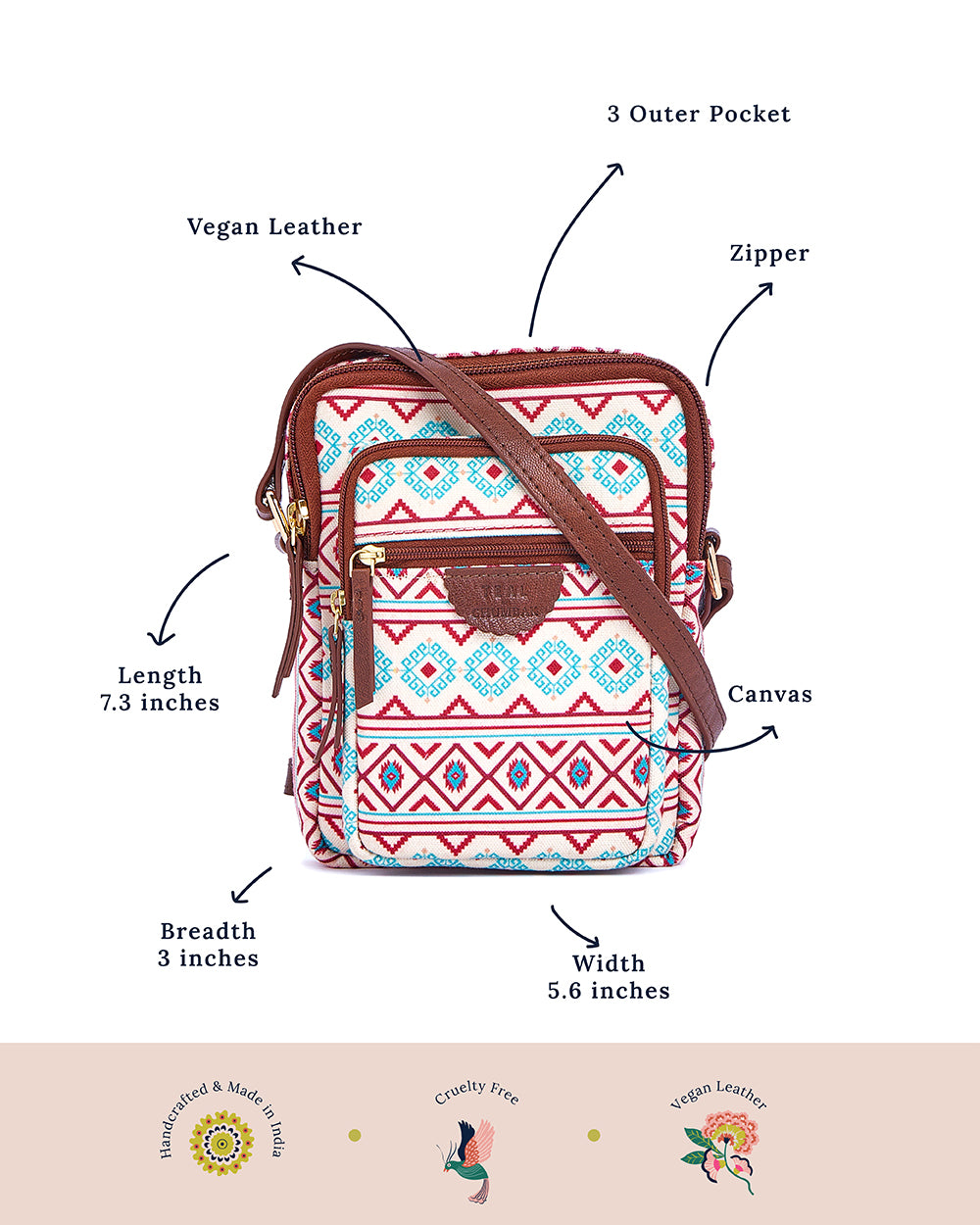 Teal by Chumbak Mercado Aztec Wallet Sling Bag