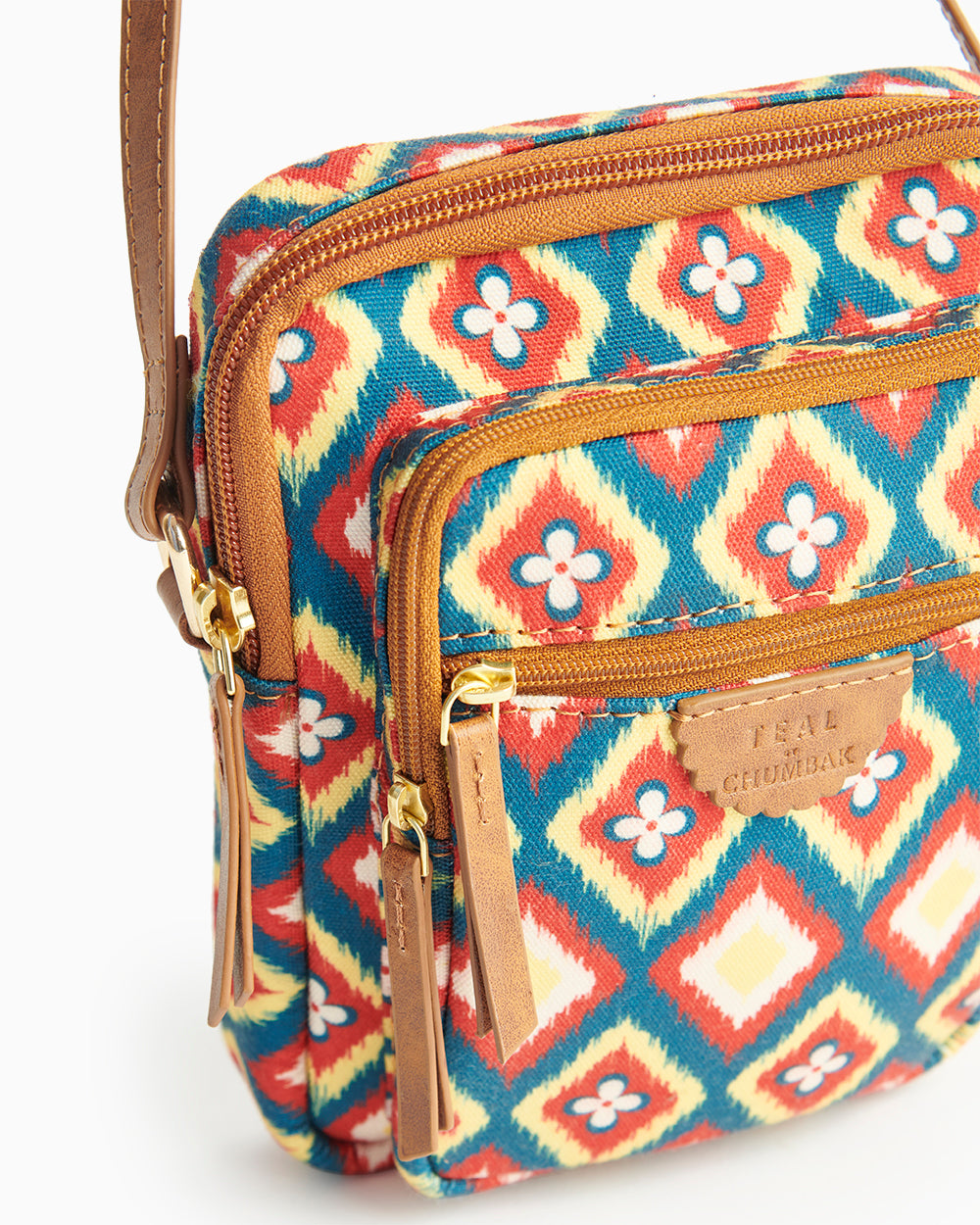 Teal by Chumbak Ikkat Glow wallet Sling Bag