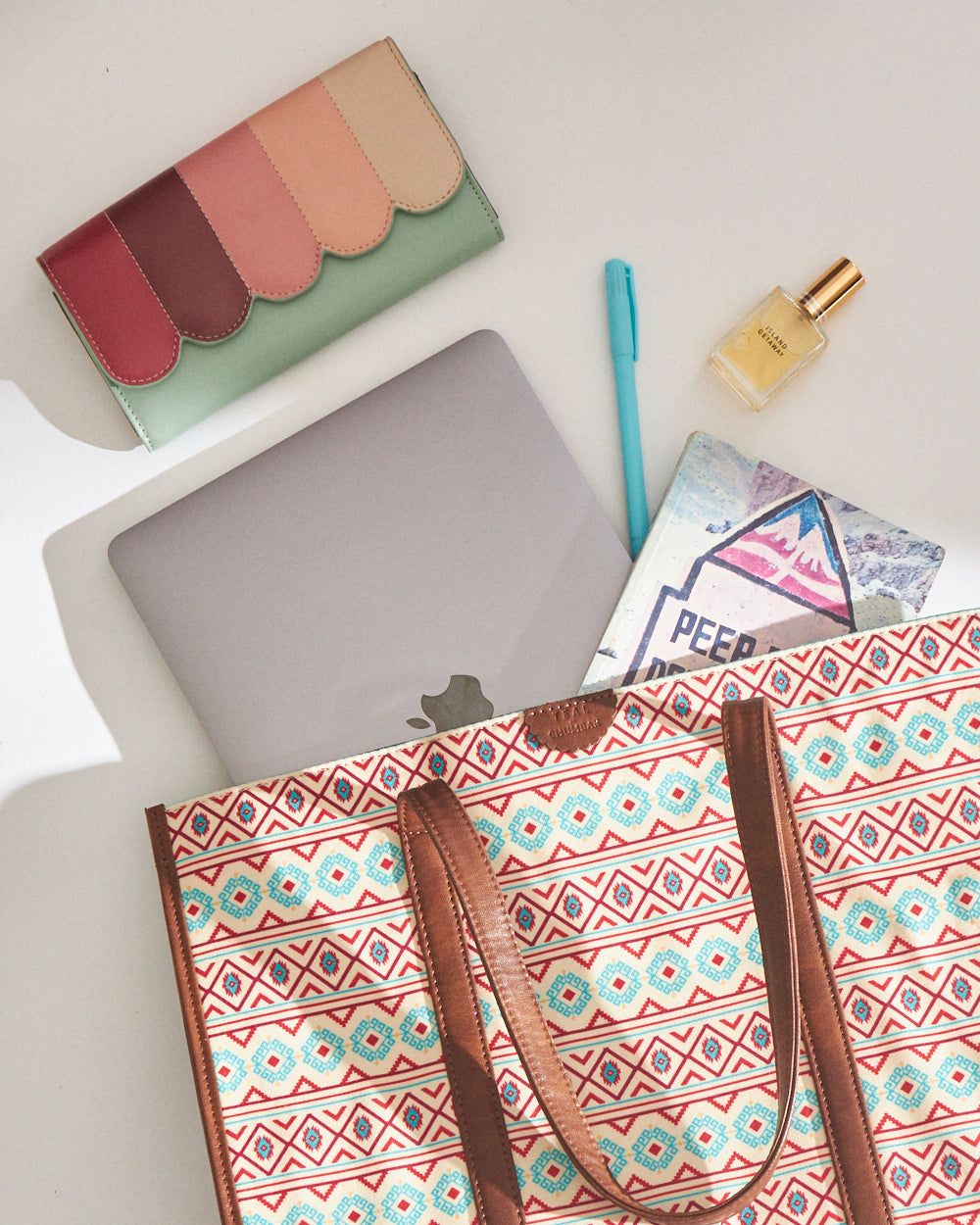 TealByChumbak Mercado Aztec Canvas Tote