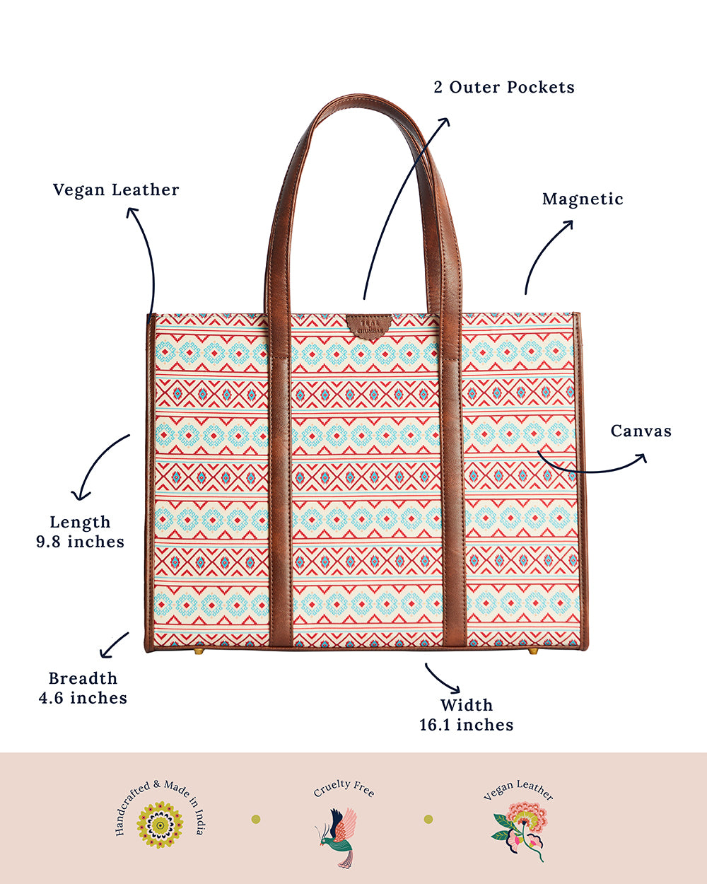 TealByChumbak Mercado Aztec Canvas Tote