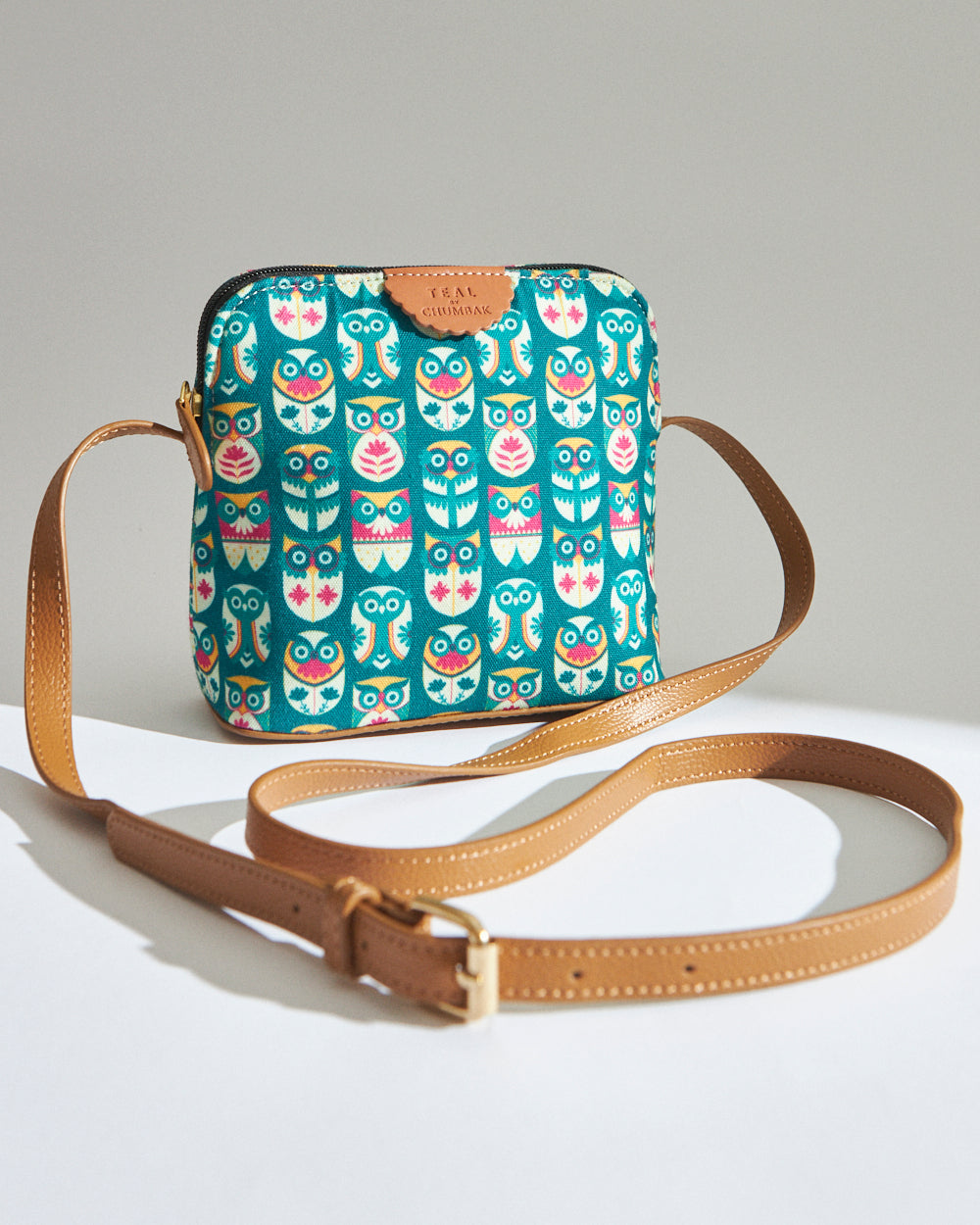 Teal By Chumbak Flower Owl Sling Bag - Teal