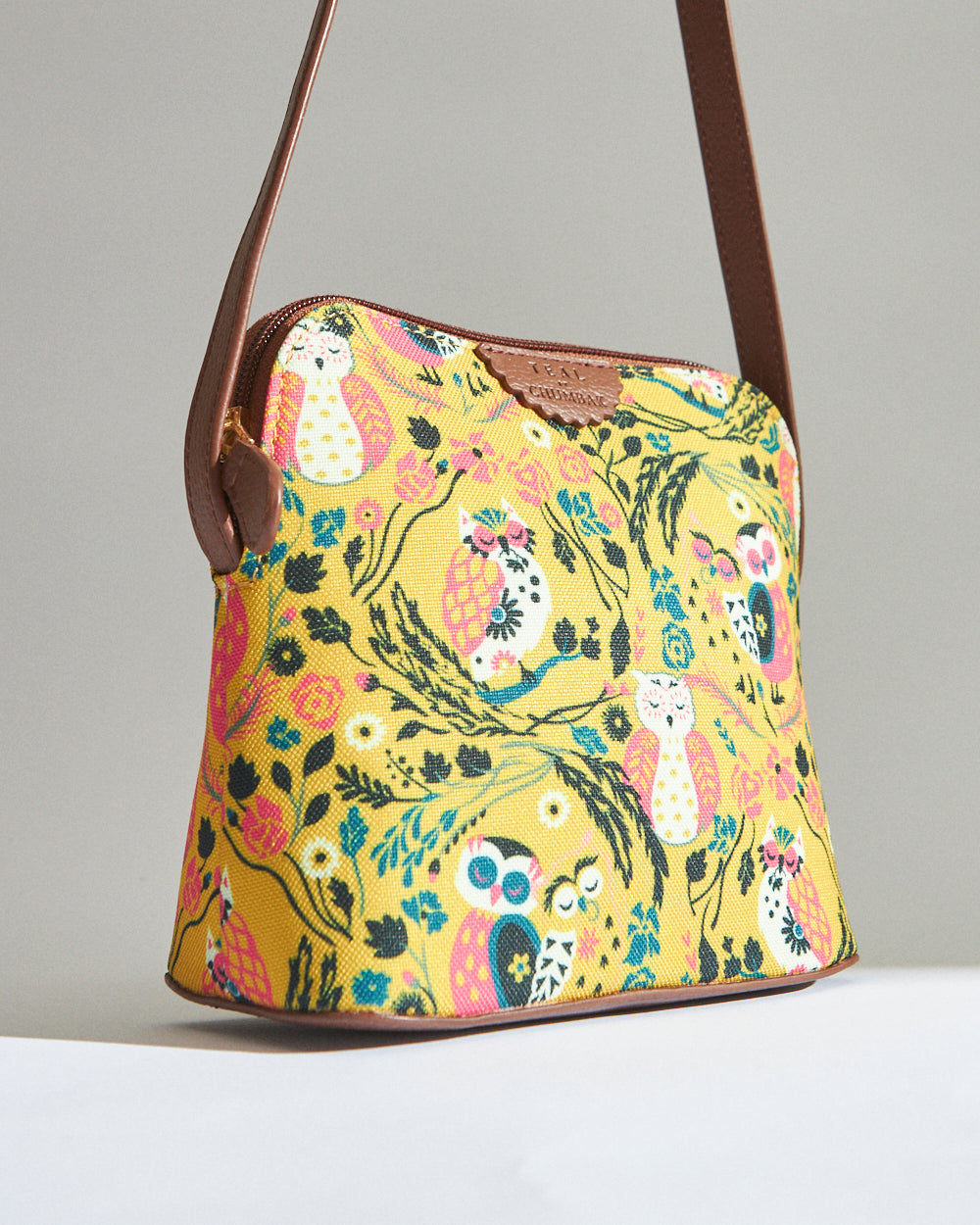 Teal By Chumbak Jungle Stories Sling Bag - Yellow