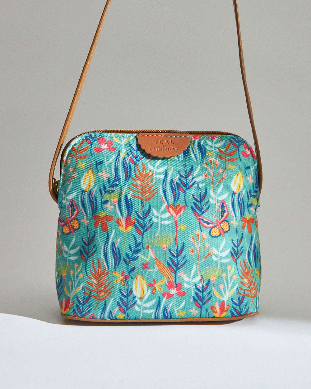 Teal By Chumbak Tokyo Blooms and Boons Sling Bag - Teal