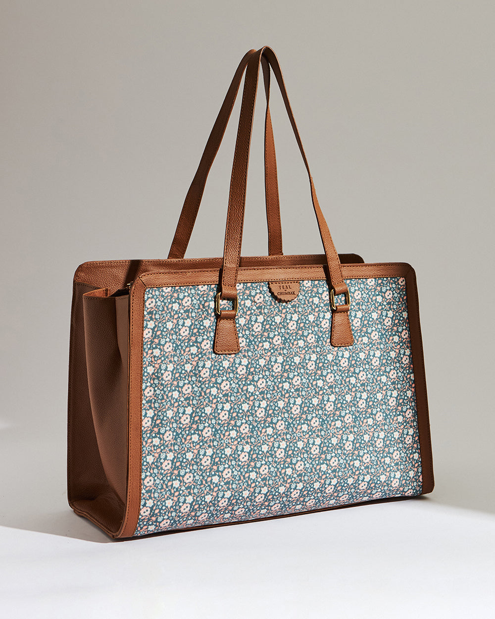 Teal by Chumbak Floral Beds Office Tote