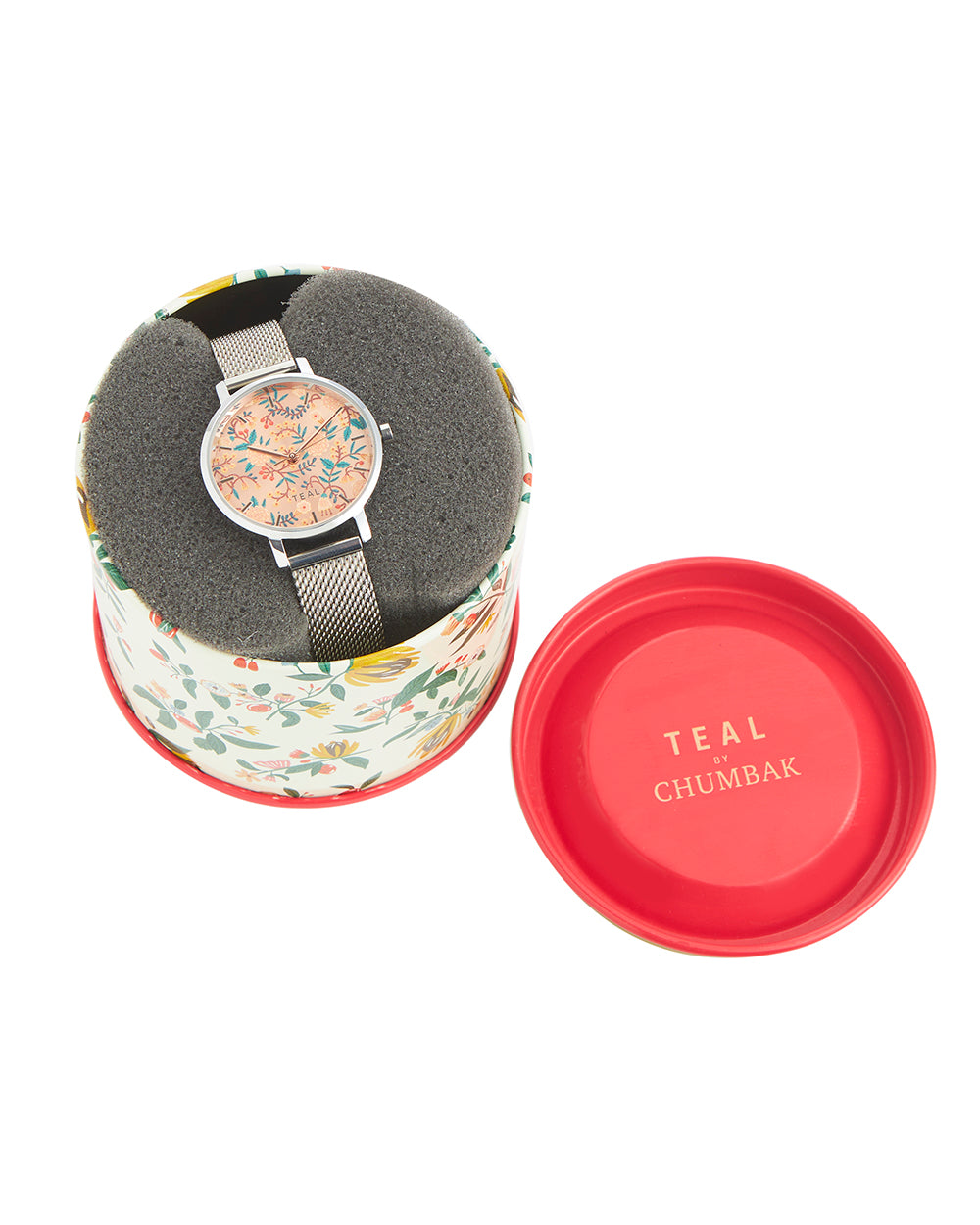 Teal by Chumbak Marigold Watch | Metal Mesh Strap - Silver