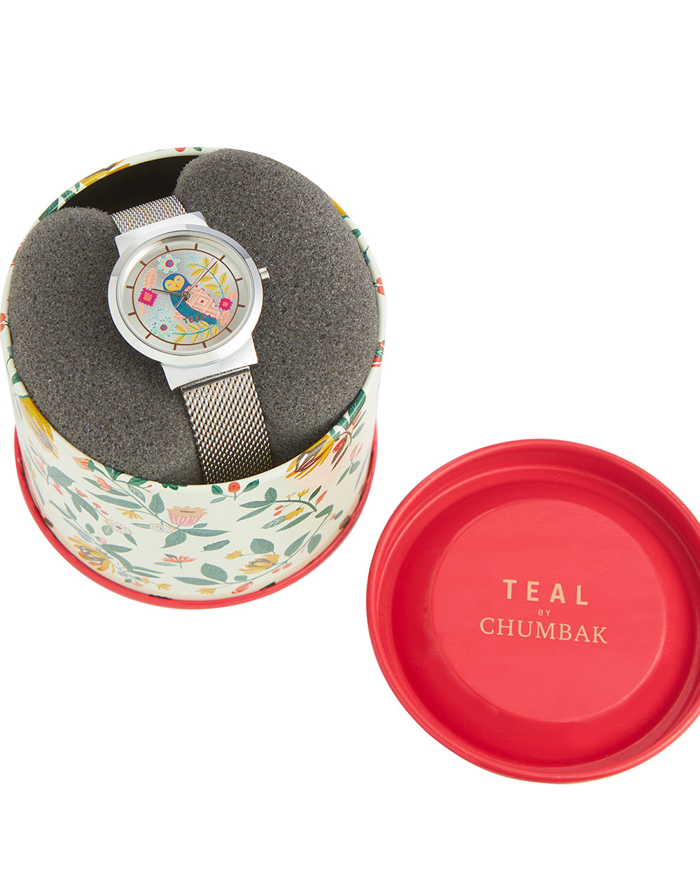 Teal by Chumbak Owlsome Watch | Metal Mesh Strap - Silver