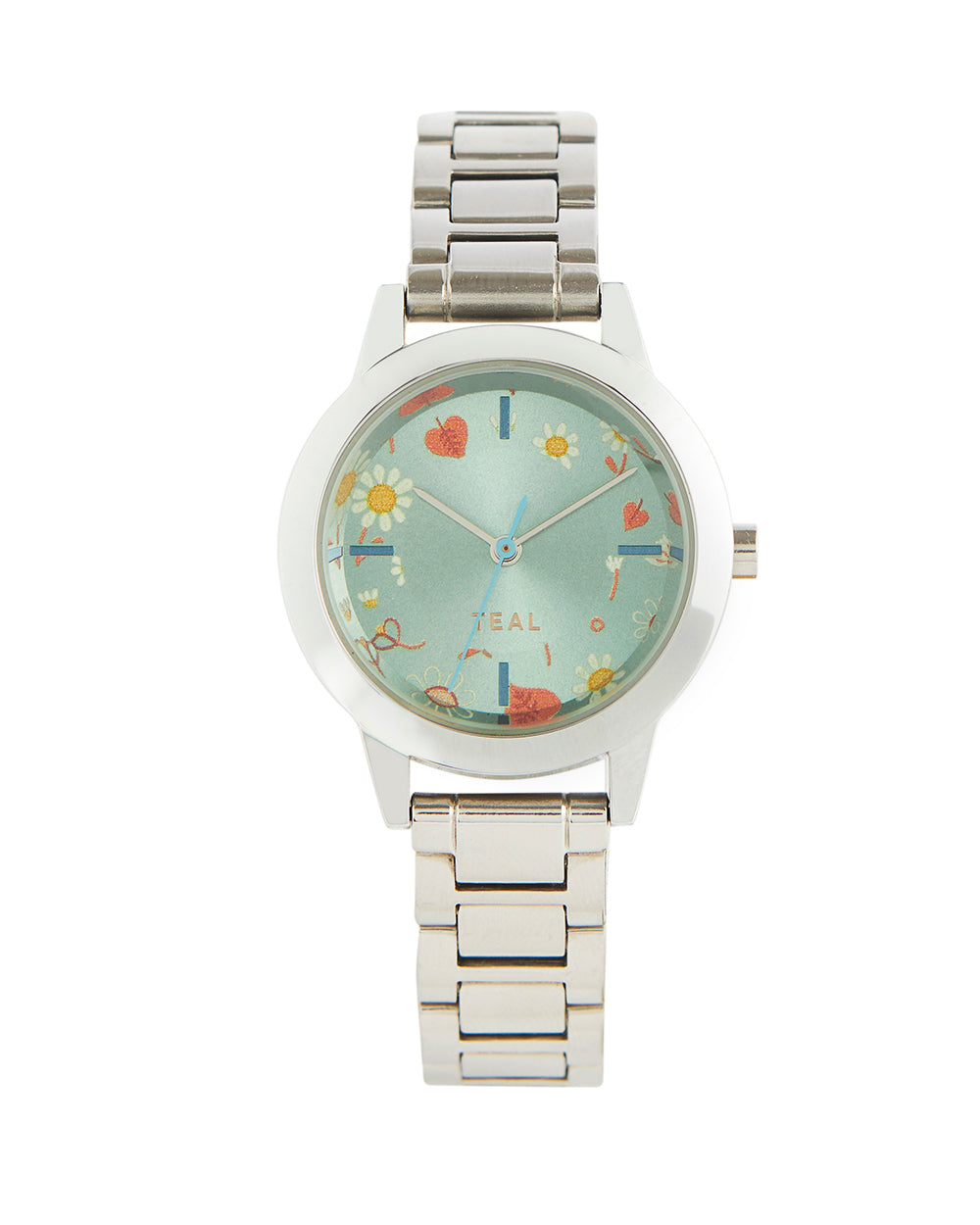 Teal by Chumbak Spring Watch | Metal Link Strap - Silver