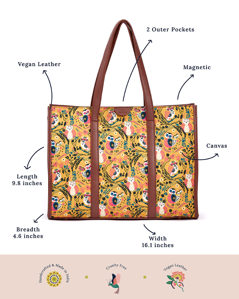 Teal by Chumbak Jungle Stories Canvas Tote