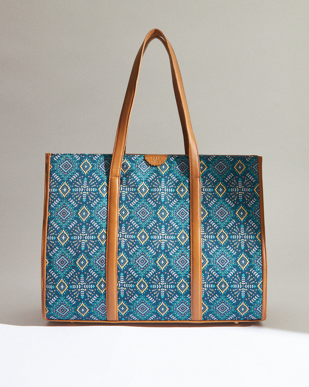 Teal by Chumbak Mexico Aztec Canvas Tote