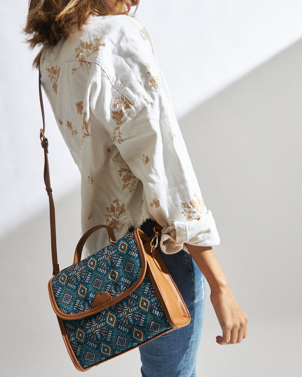 Teal by Chumbak Mexico Aztec Crossbody Bag