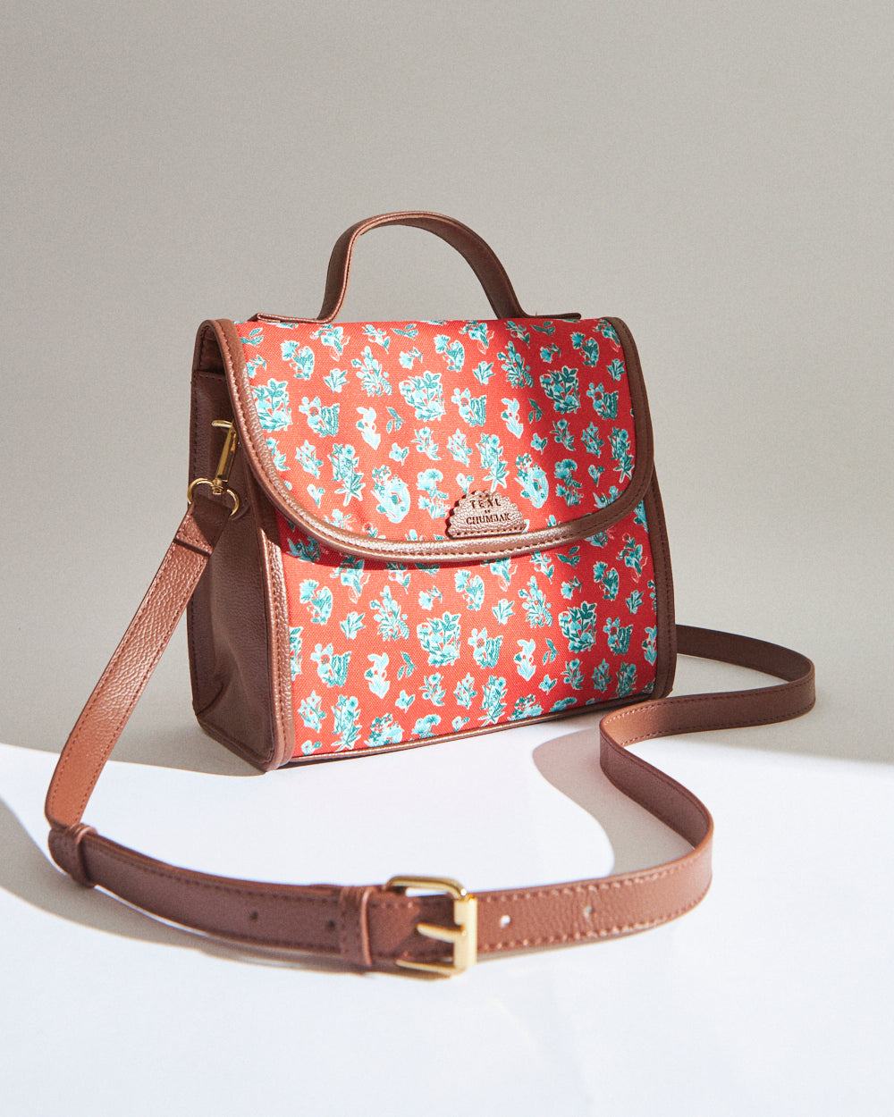 Messenger Crossbody Bag | printed canvas and PU