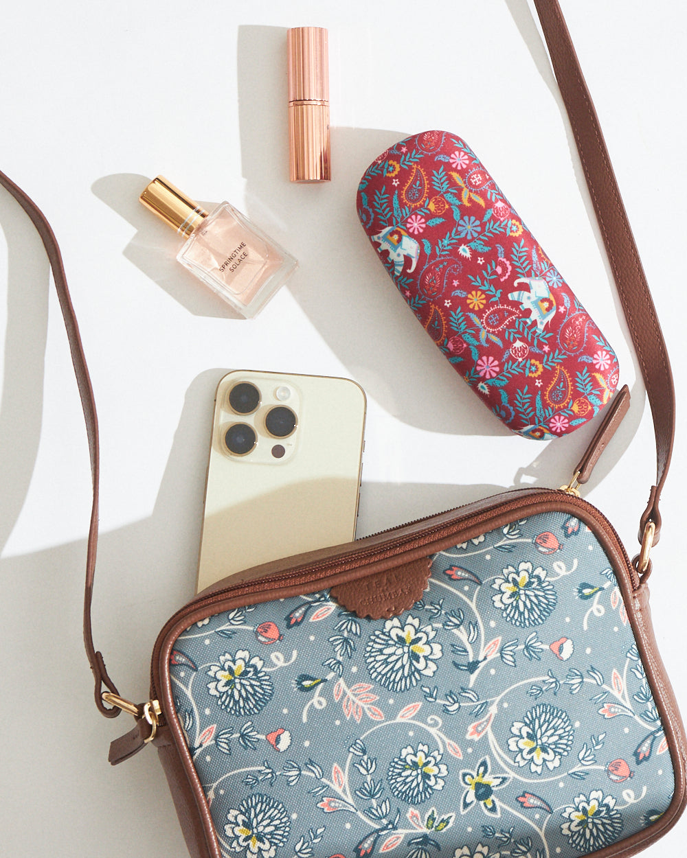 Teal by Chumbak Grey Bloom Box Sling Bag