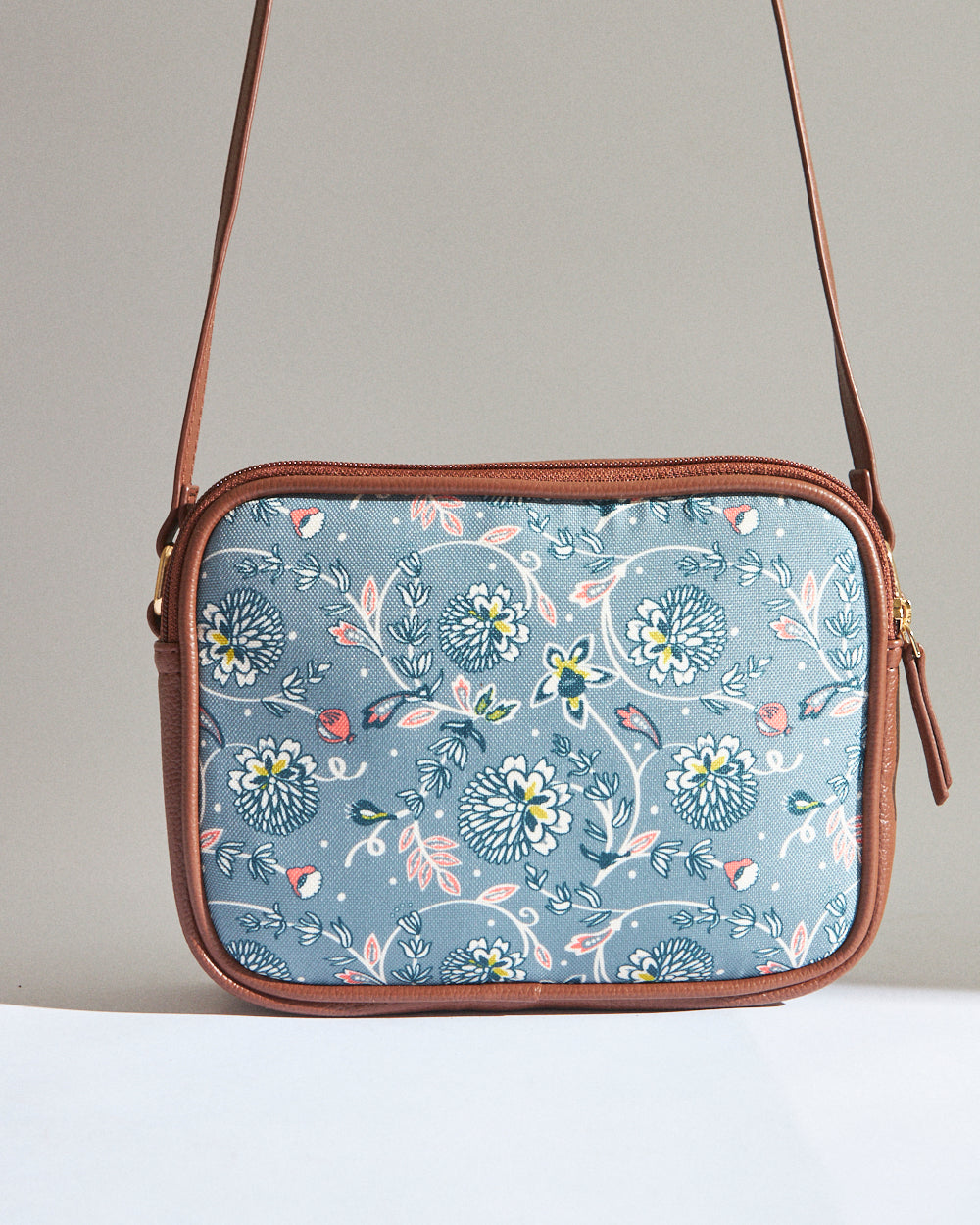 Teal by Chumbak Grey Bloom Box Sling Bag