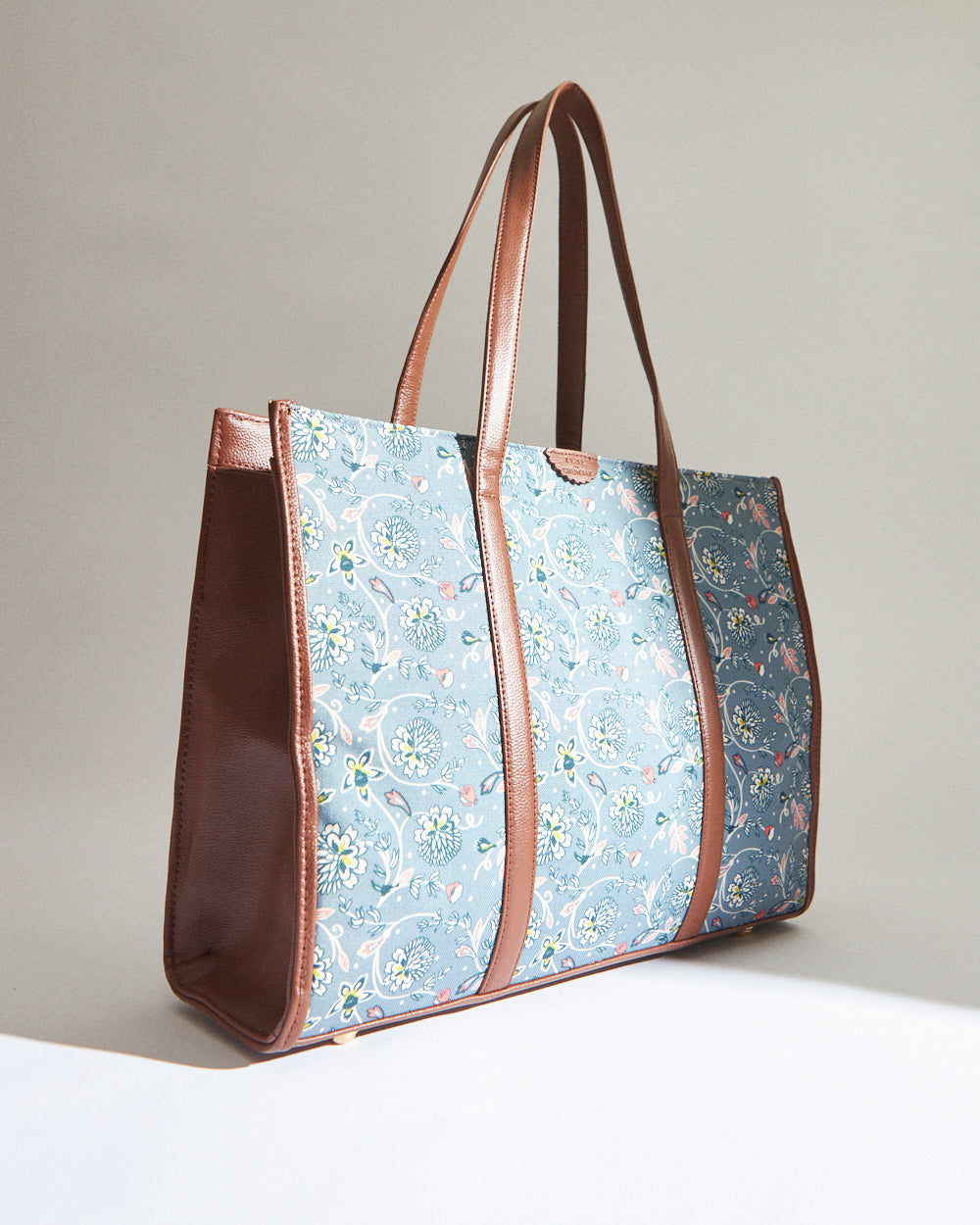 Teal by Chumbak Grey Bloom Canvas Tote