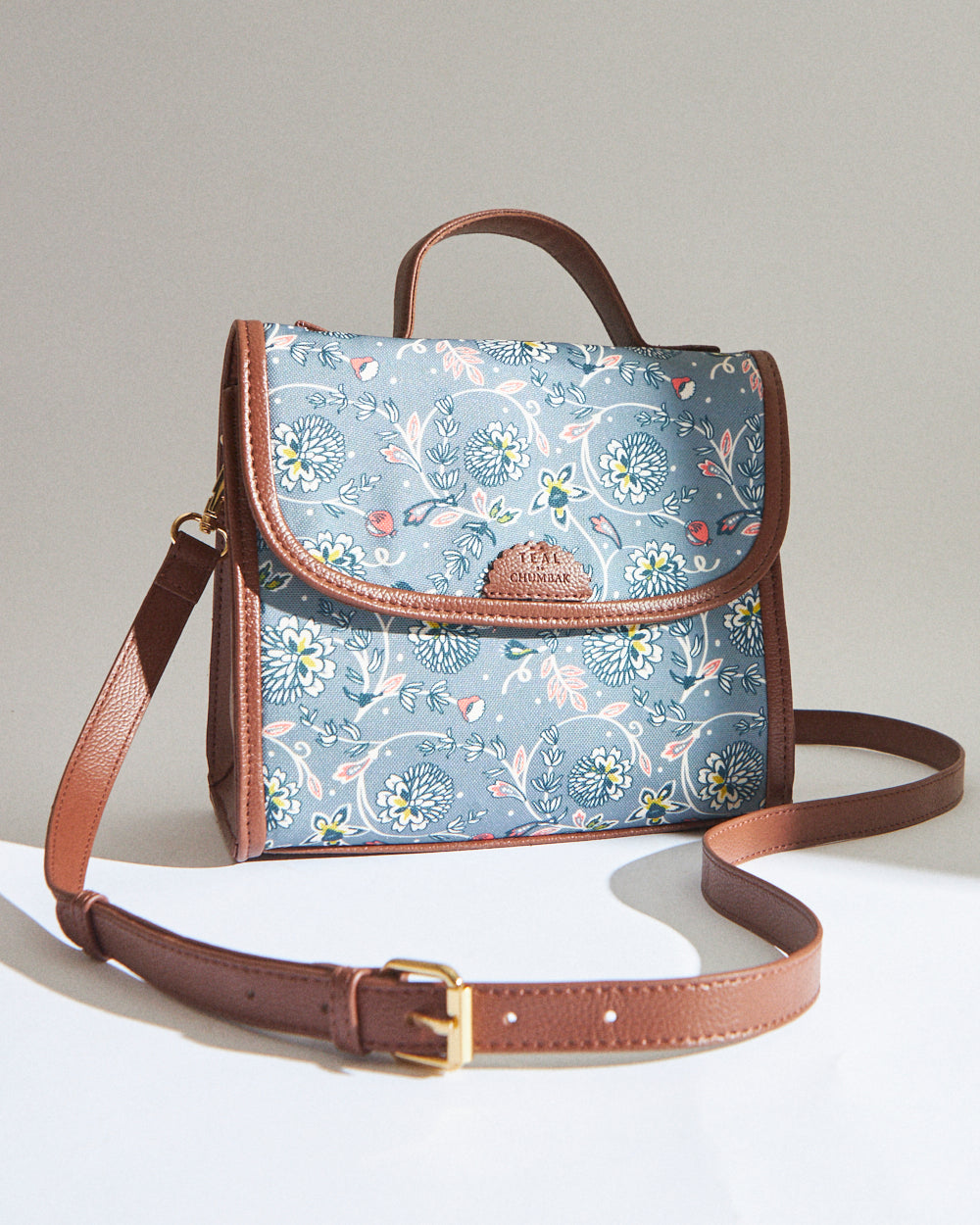 Messenger Crossbody Bag | printed canvas and PU