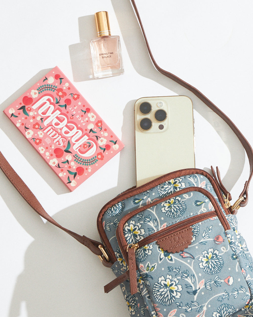 Teal by Chumbak Grey Bloom Wallet Sling Bag