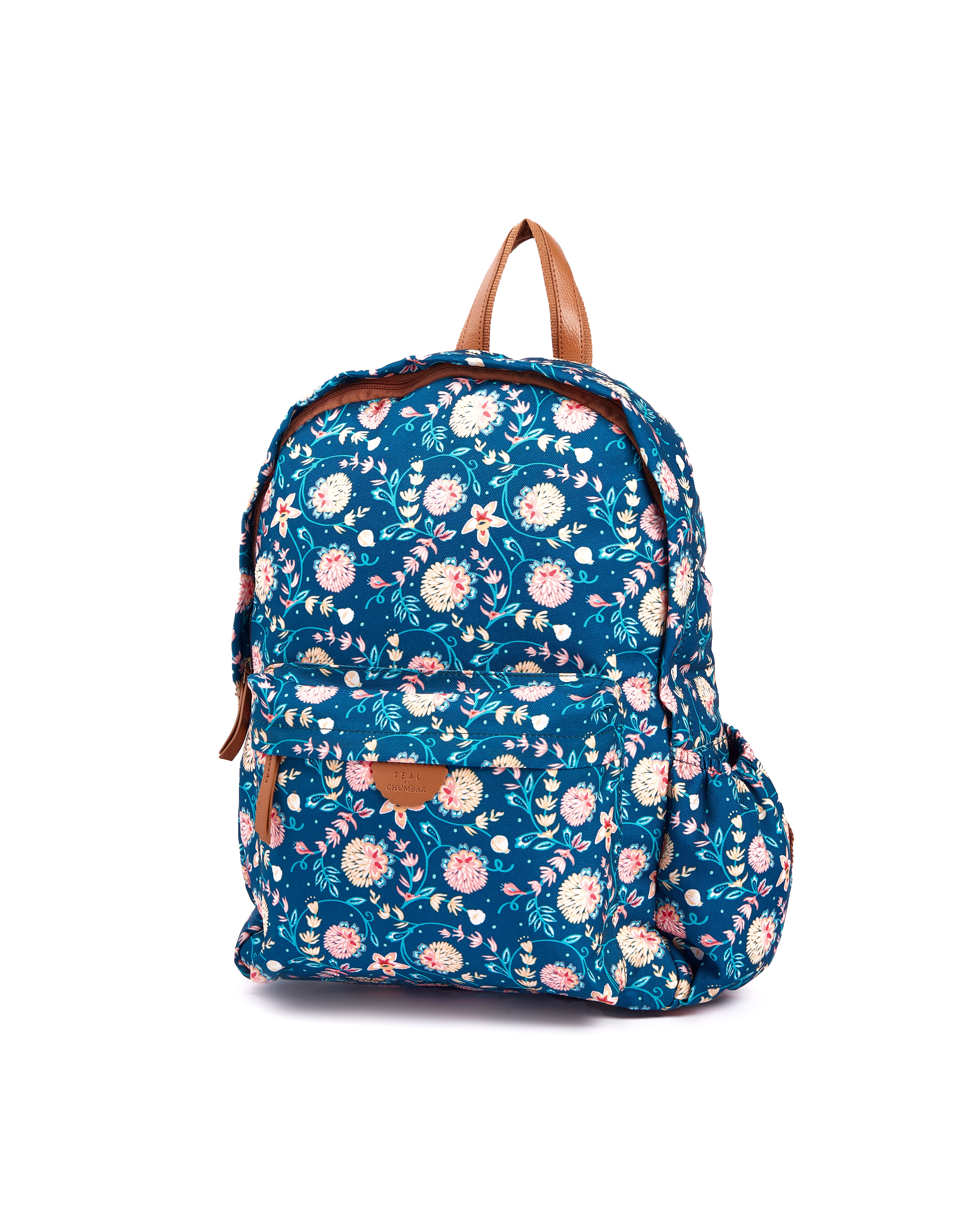 Teal by Chumbak Blue Bloom Laptop backpack