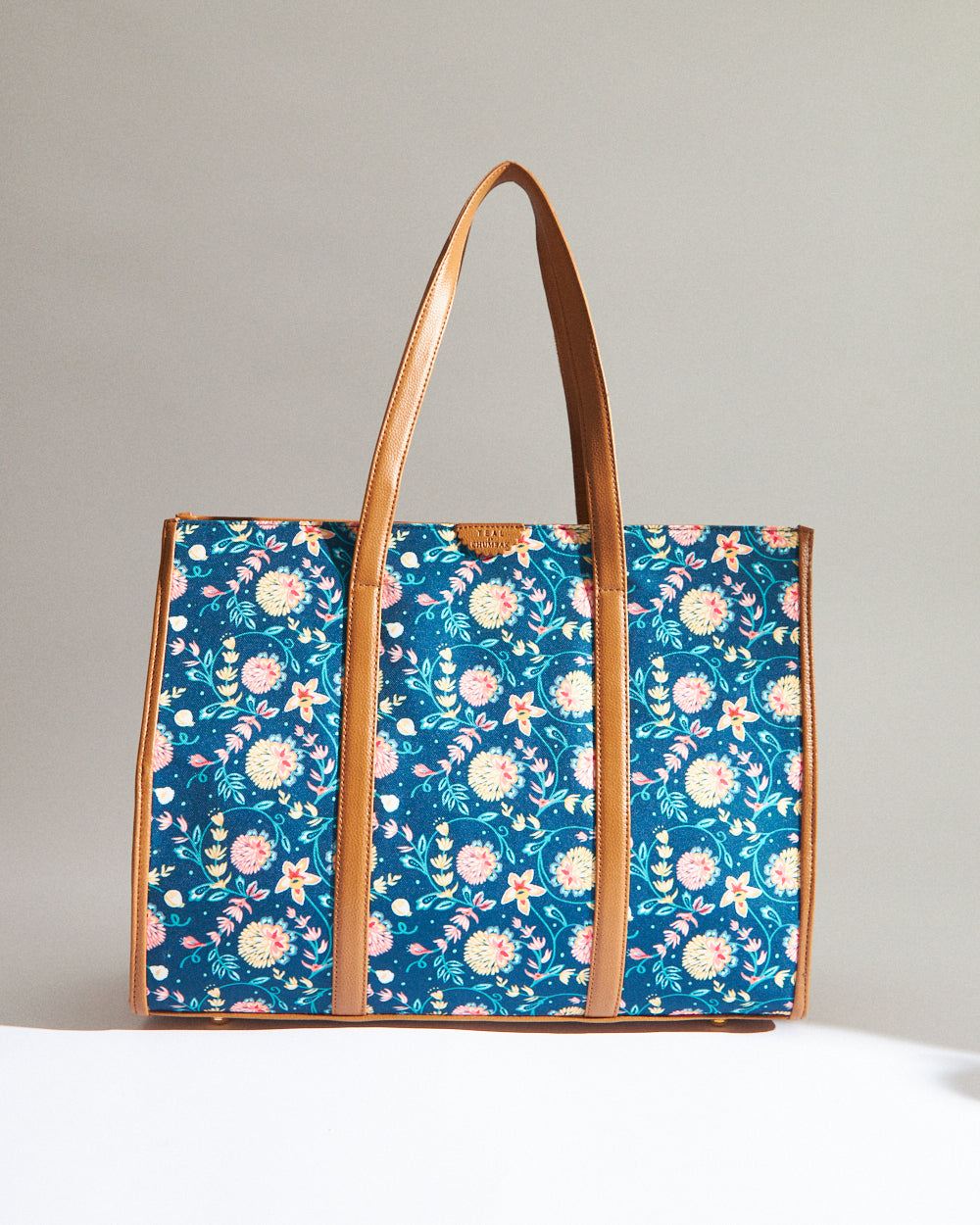 Teal by Chumbak Blue Bloom Canvas Tote