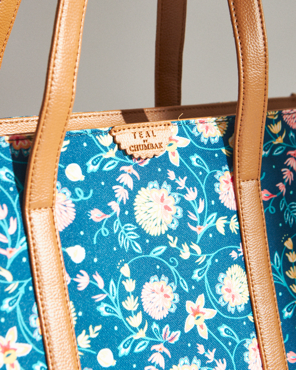 Teal by Chumbak Blue Bloom Canvas Tote