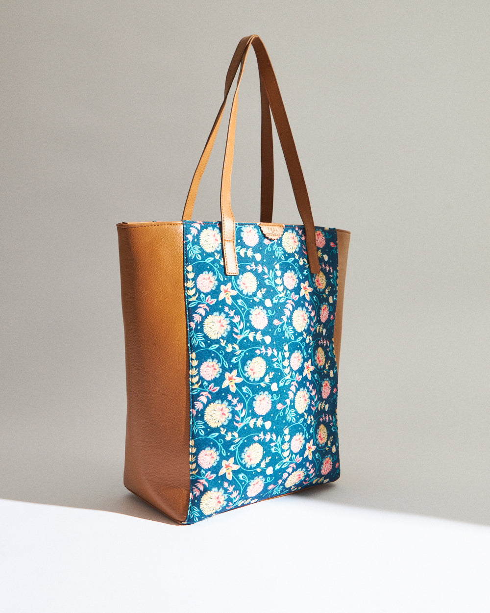 Teal by Chumbak Blue Bloom Shopper Tote