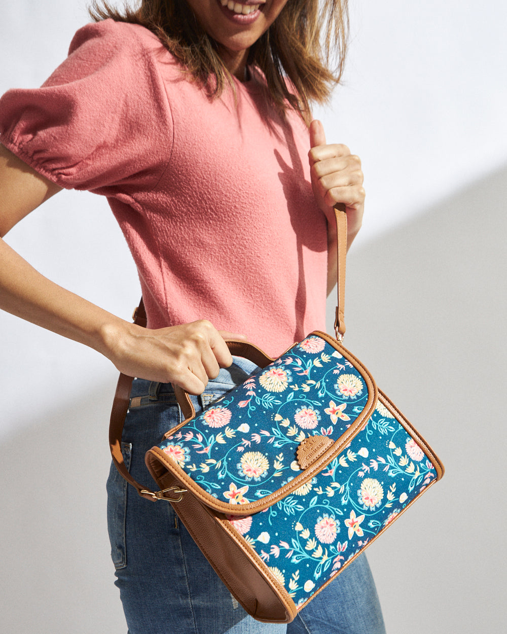 Teal by Chumbak Blue Bloom Crossbody Bag