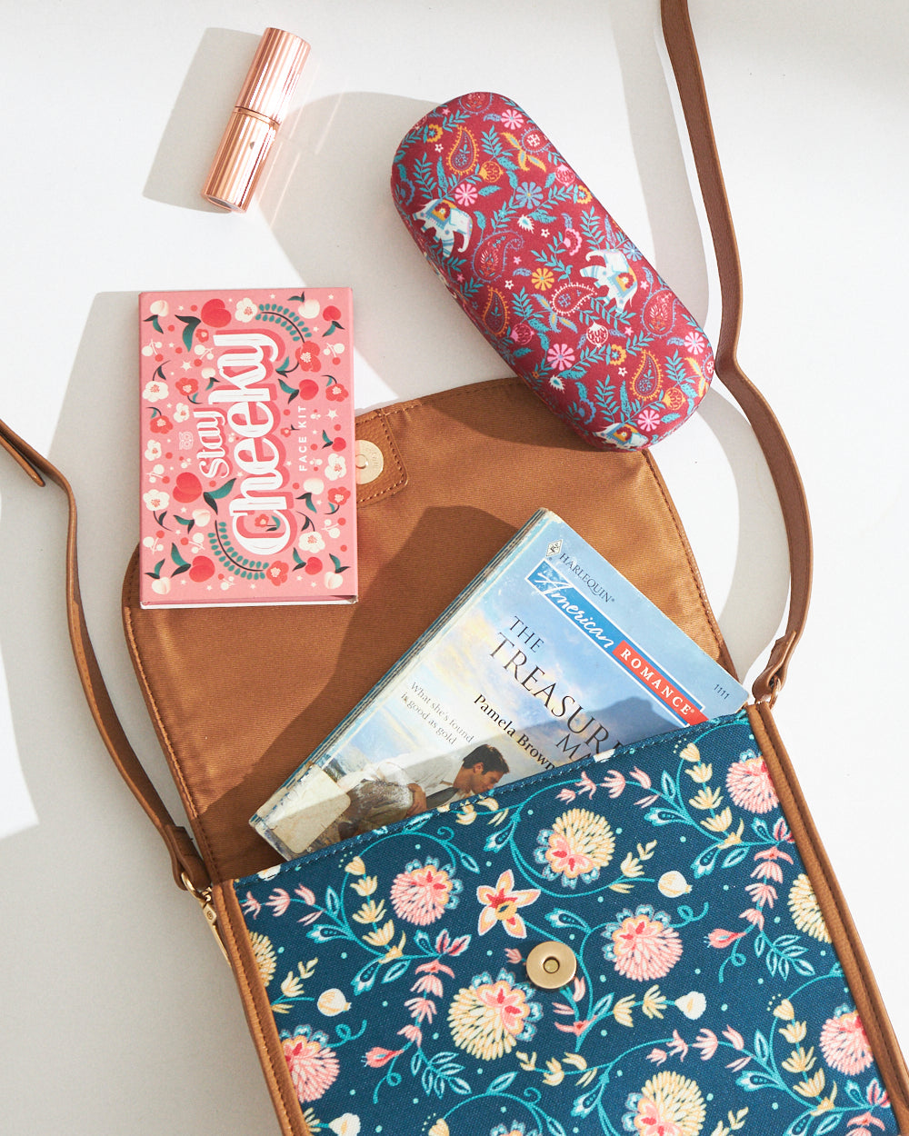 Teal by Chumbak Blue Bloom Crossbody Bag