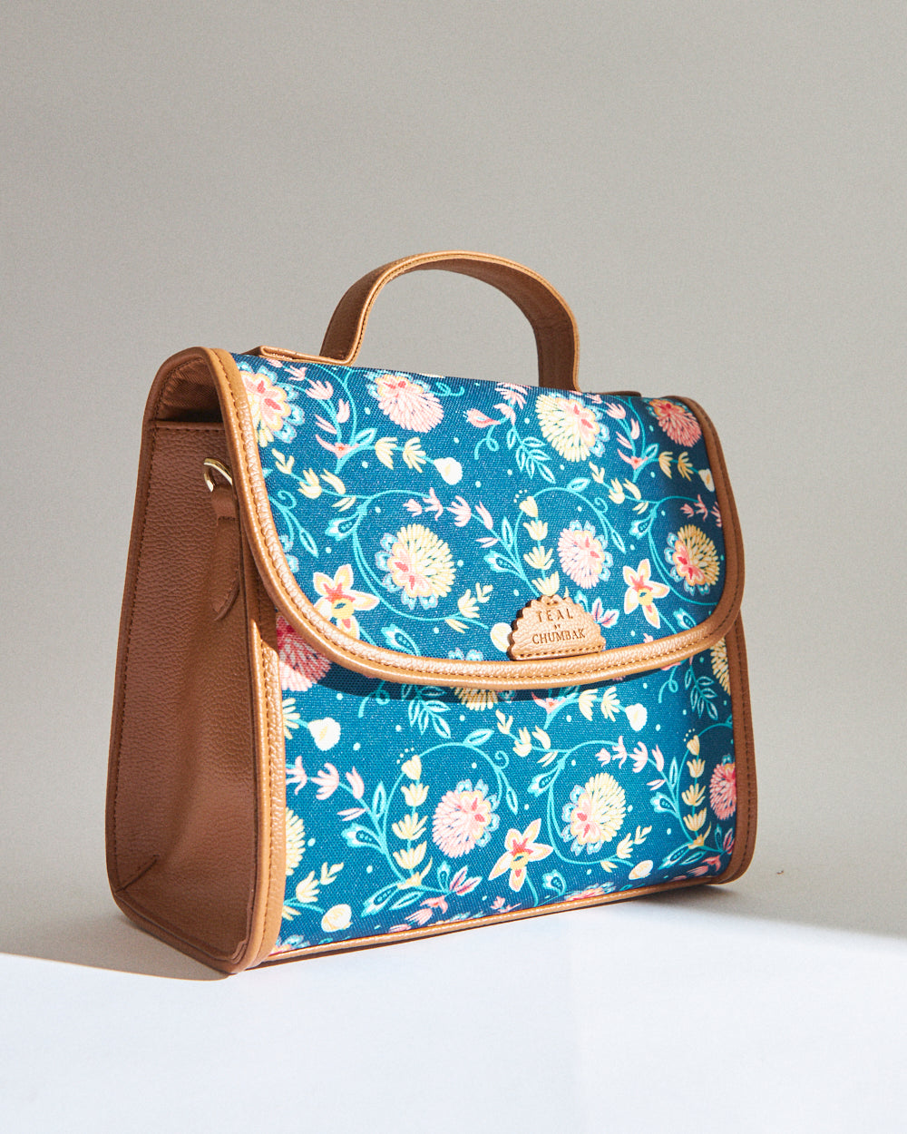 Teal by Chumbak Blue Bloom Crossbody Bag