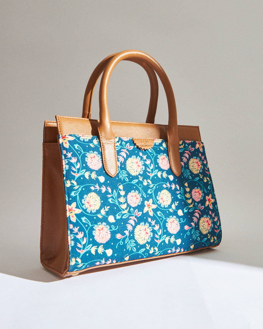 Teal by Chumbak Blue Bloom Hand Bag