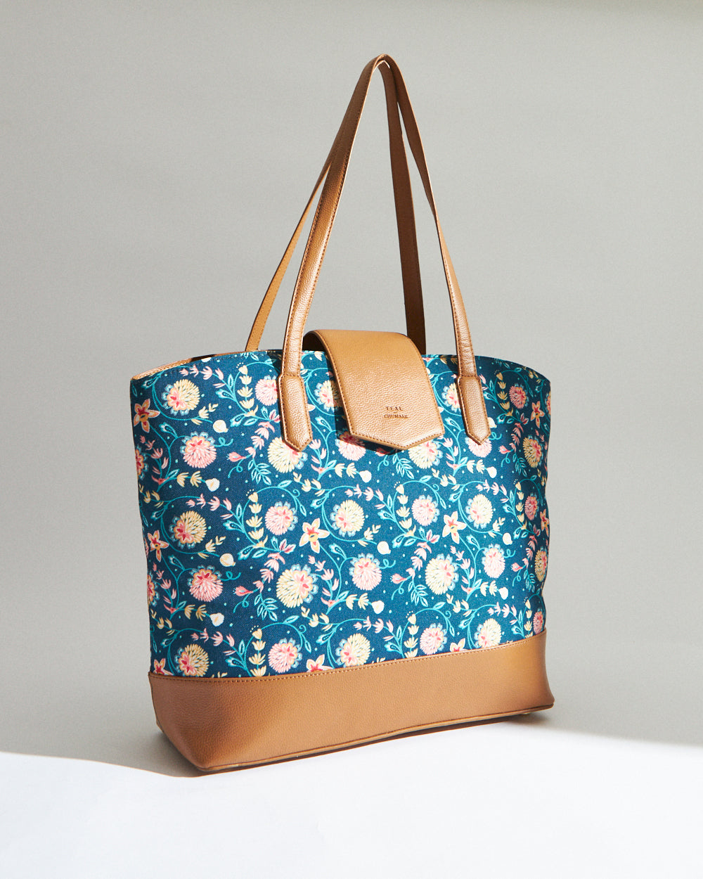 Teal by Chumbak Blue Bloom Work Tote