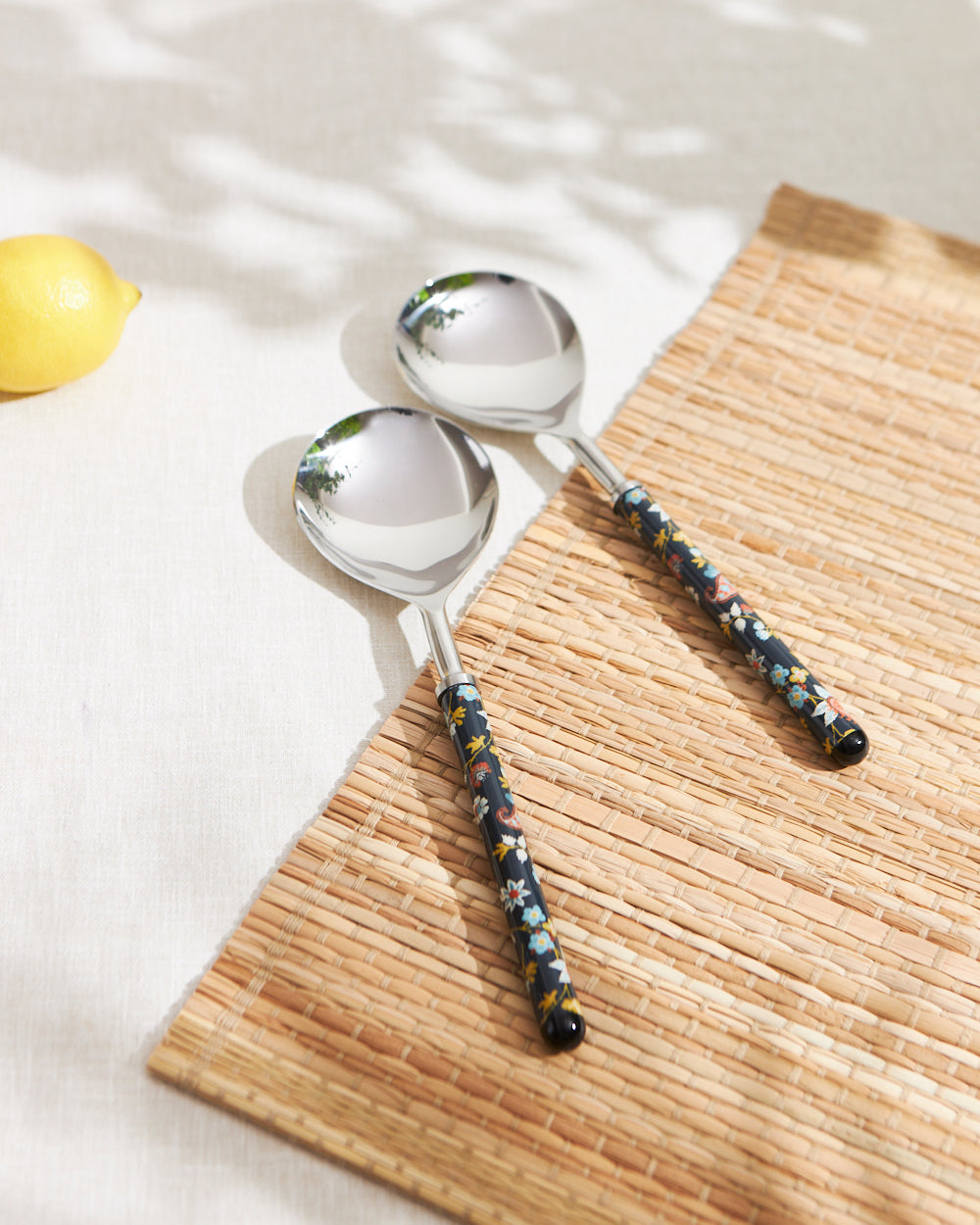 Pixel Paisley Serving Spoons Black (Set of 2)
