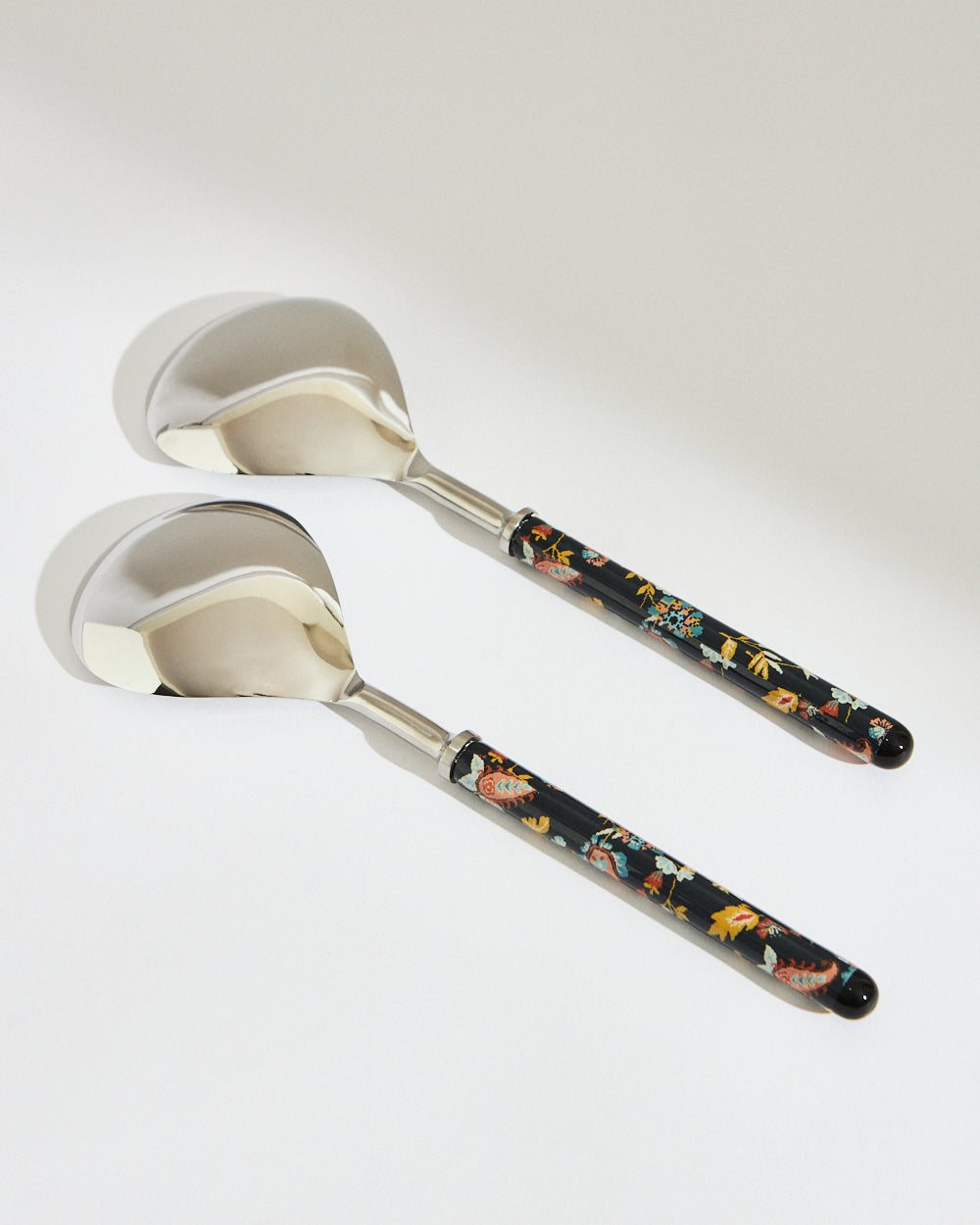 Pixel Paisley Serving Spoons Black (Set of 2)