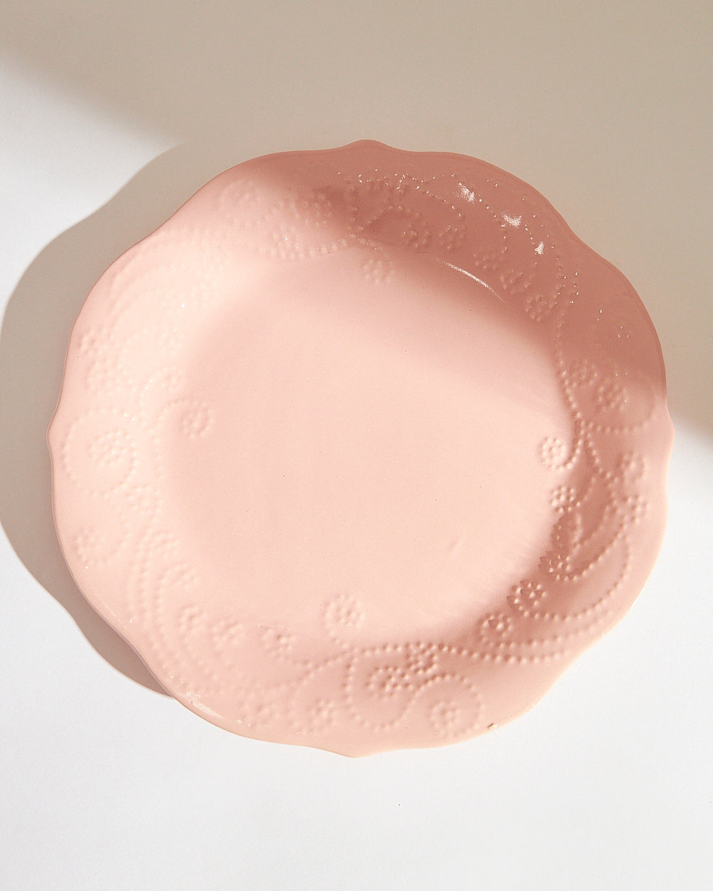 Essentials Lace Dinner Plate, Pink