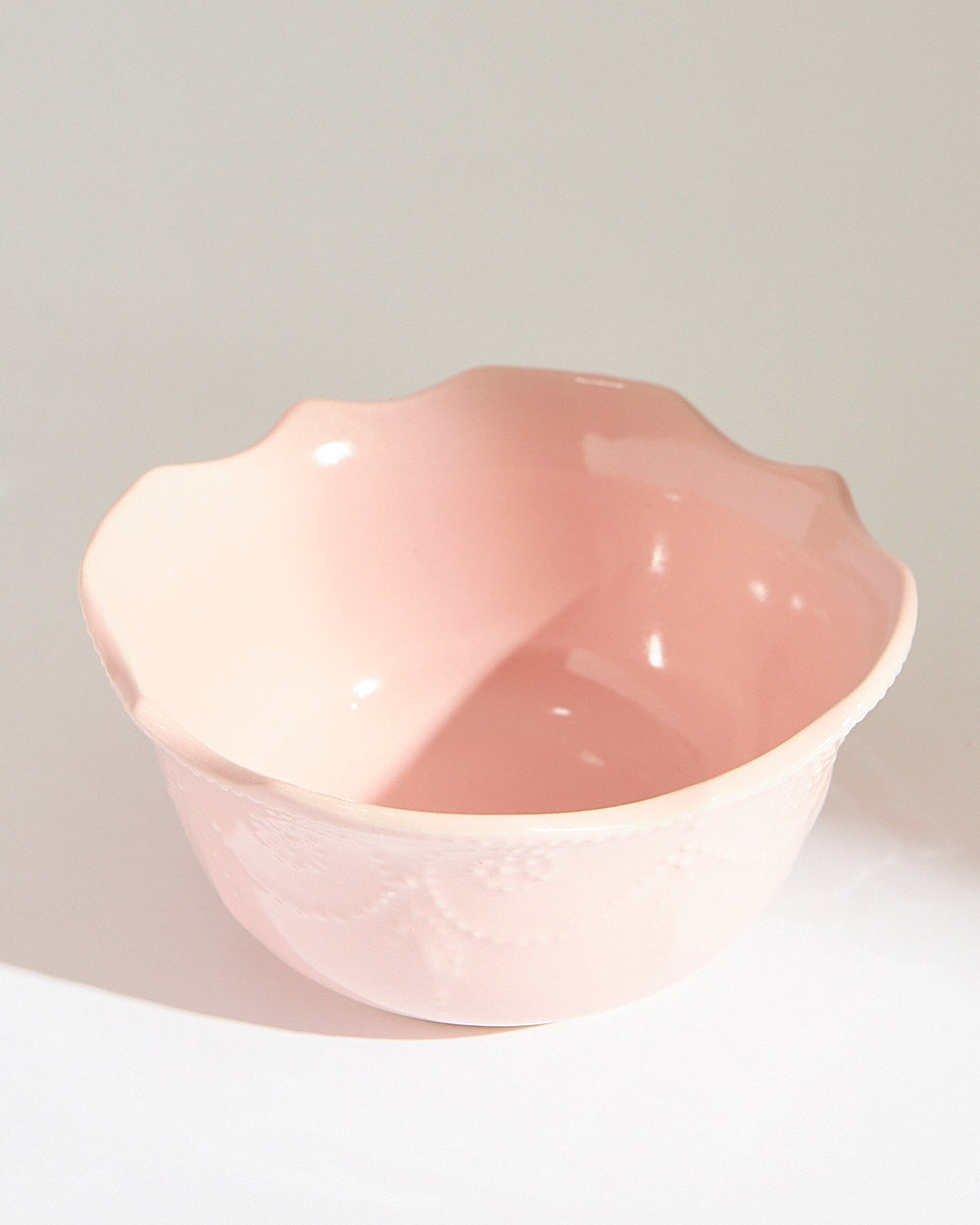 Essentials Lace Serving Bowl,Pink